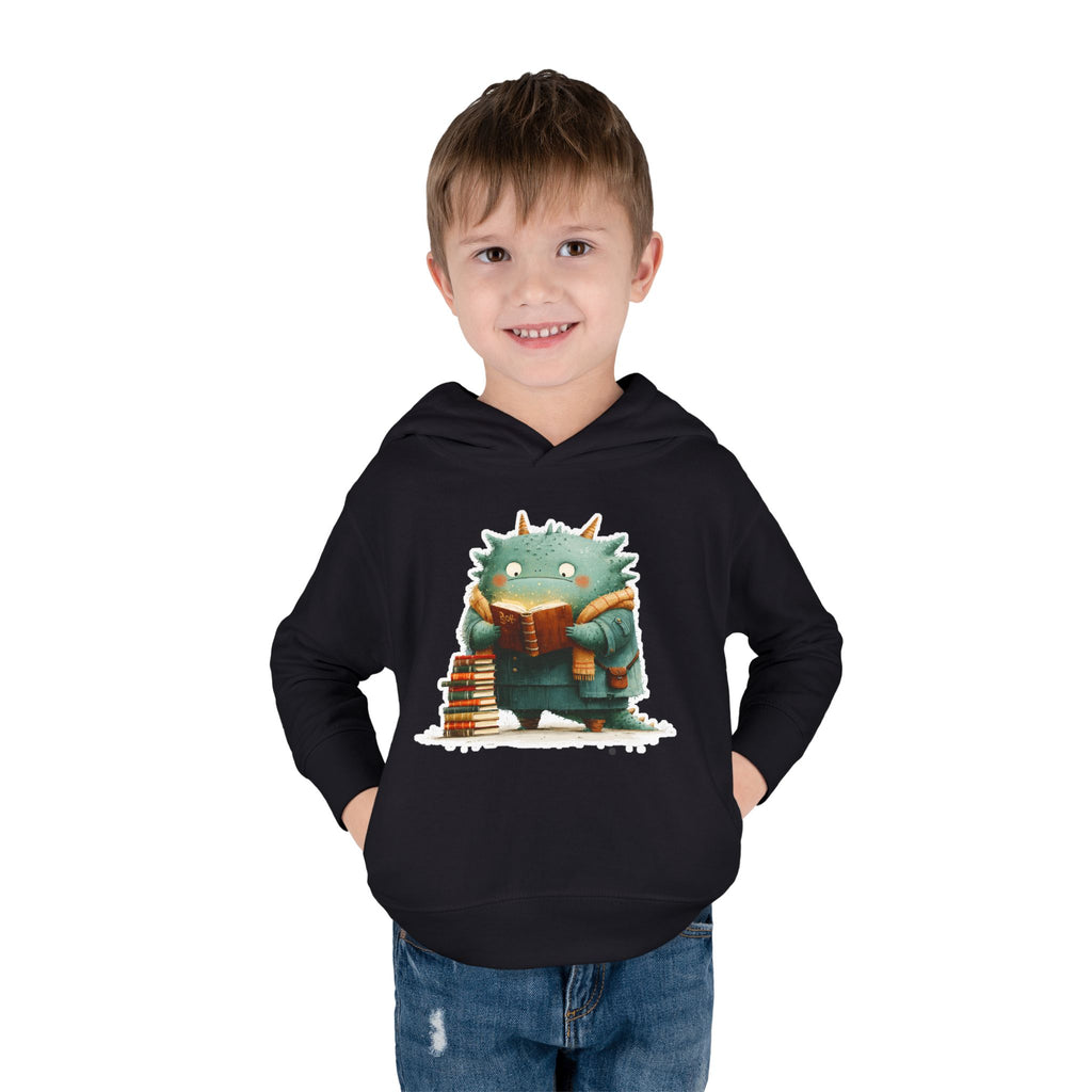 Toddler Hoodie — Cute Reading Monster Graphic Pullover