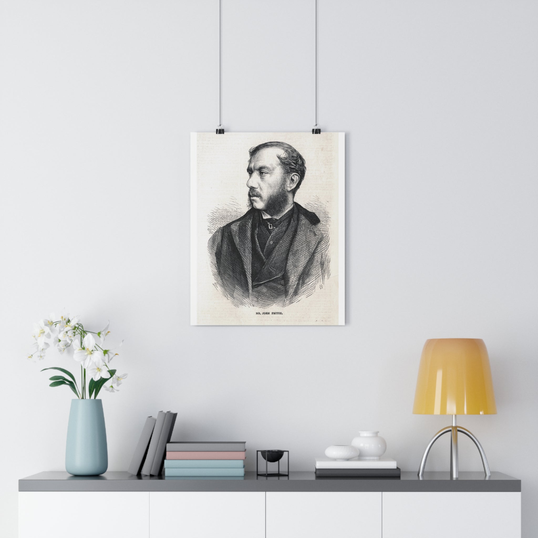 Vintage Portrait Poster — Antique Engraving Wall Art of 19th Century Gentleman