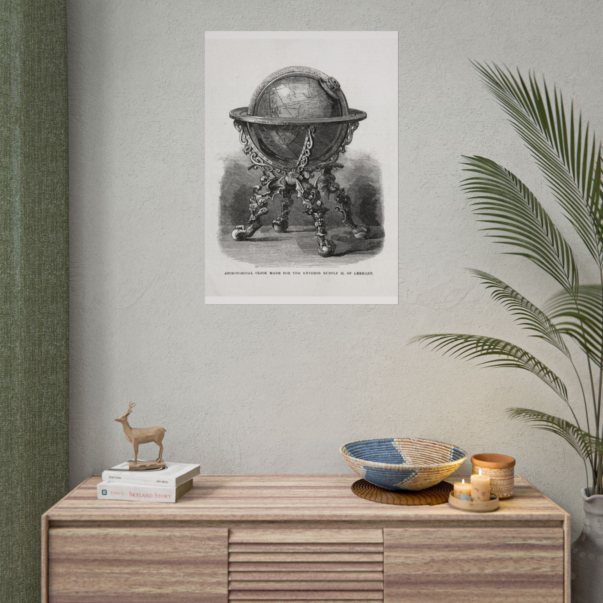Antique Globe Illustration Rolled Poster — Vintage Scientific Print