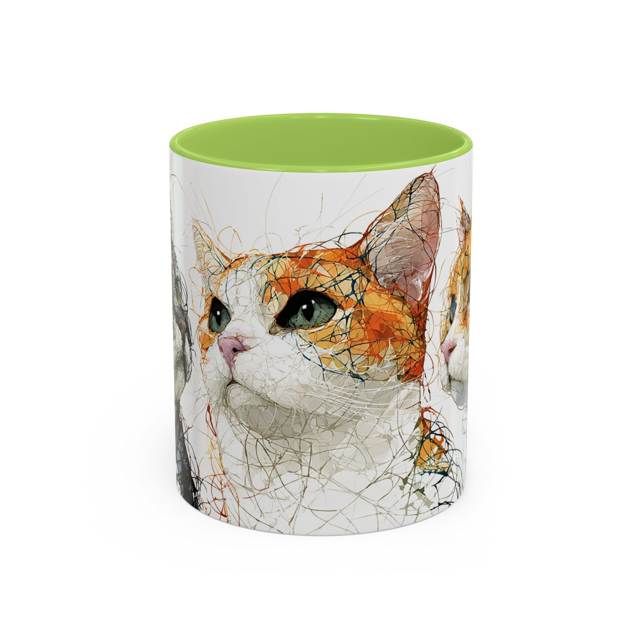 Artistic Orange Tabby Cat Accent Coffee Mug — 11/15oz
