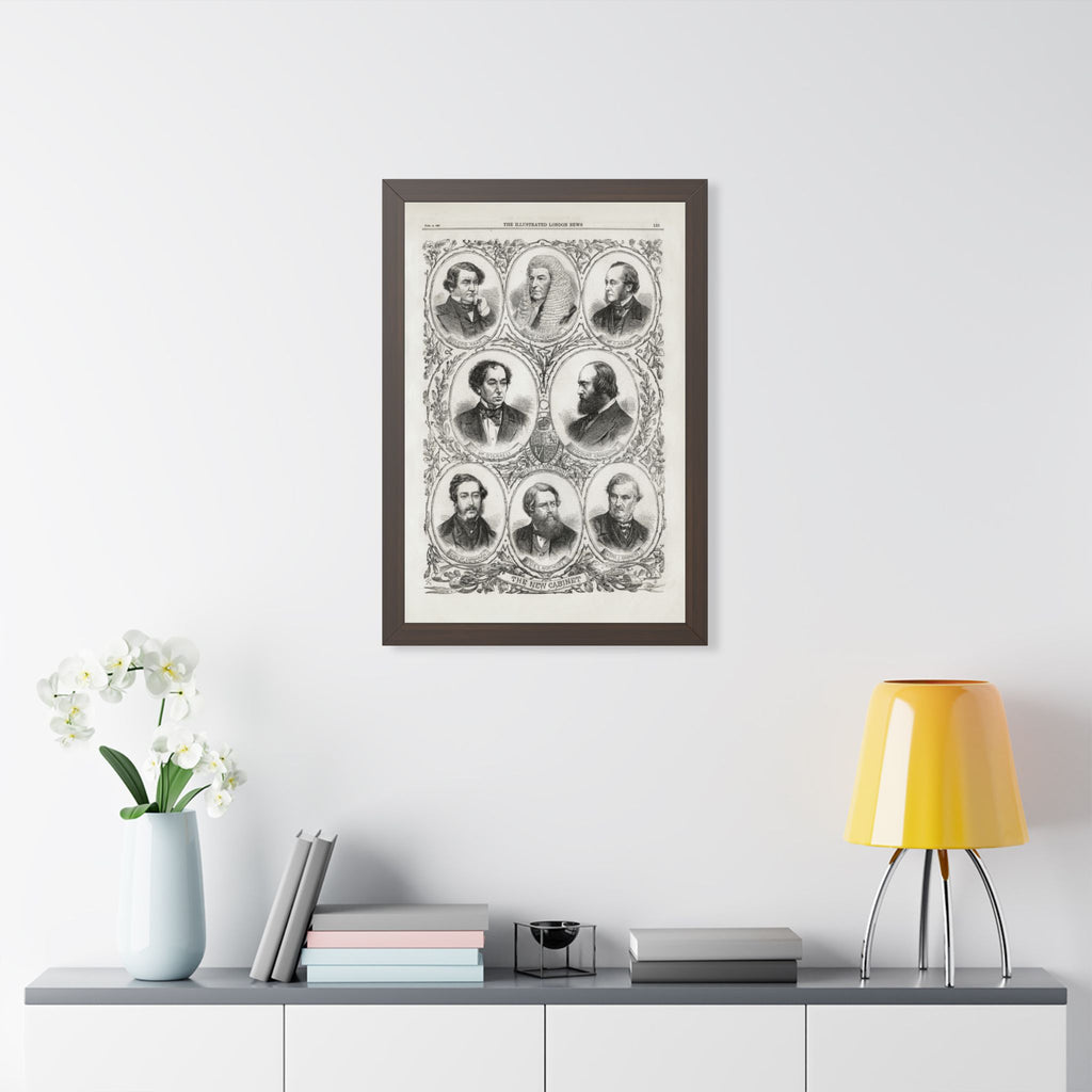 The New Cabinet - Framed Poster — 19th-Century Portrait Collage Vintage Print