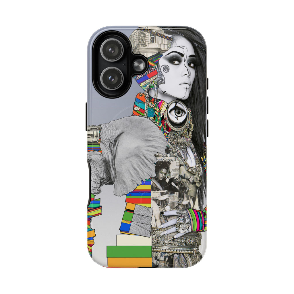 Artistic Elephant Collage Phone Case — Tough Magnetic Protective Cover
