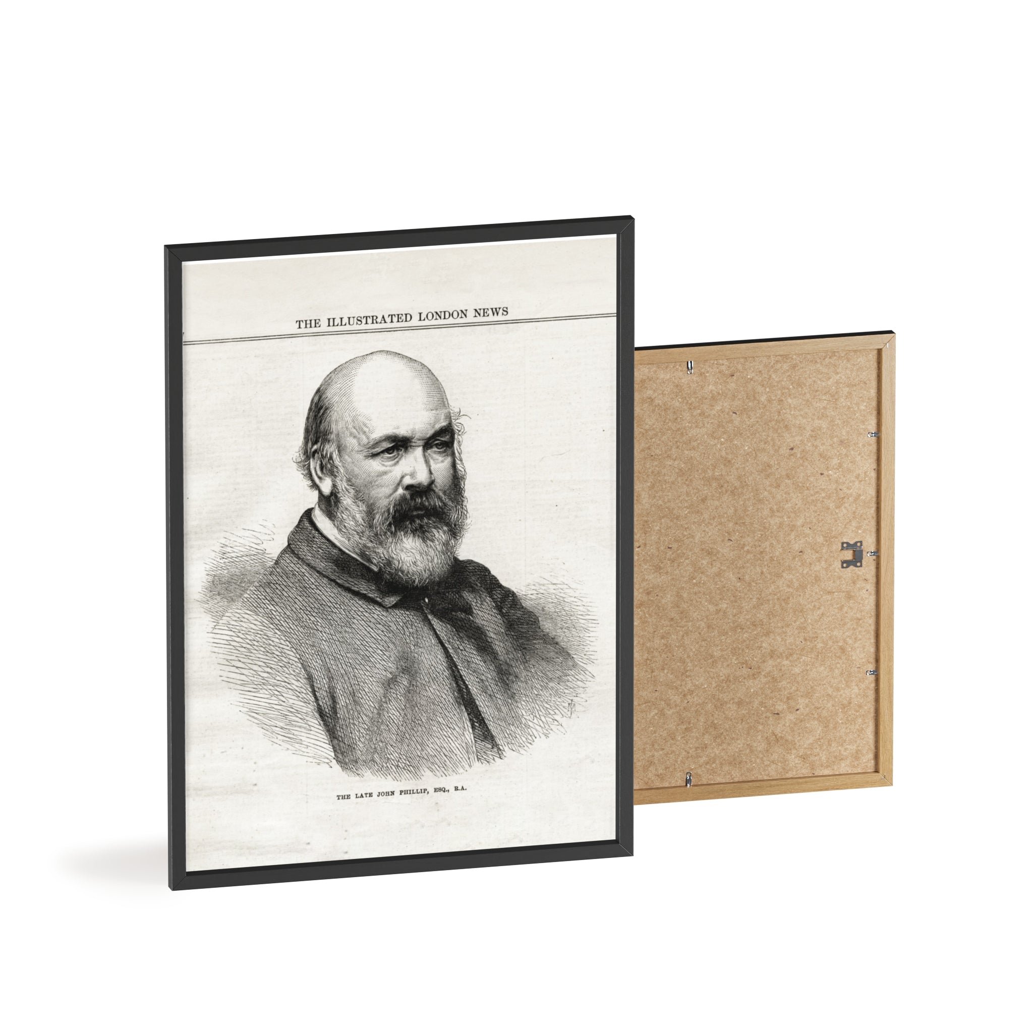 The Late John Phillip, Esq. Framed Vintage Portrait Print — Illustrated London News Gentleman Poster