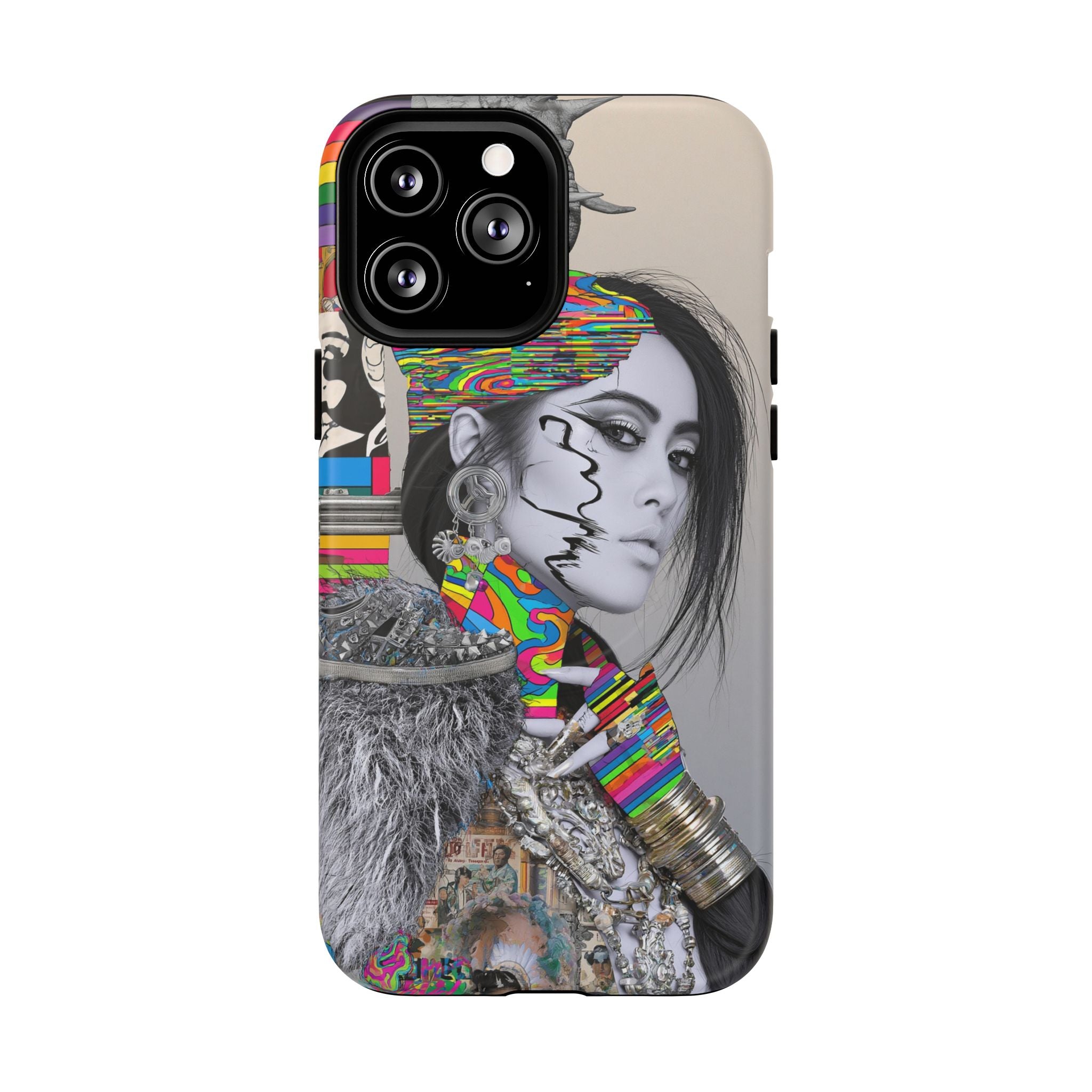 Phone Case - Colorful Glitch Portrait Tough Magnetic Case