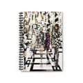 Fashion Runway Spiral Notebook — Retro Geometric Model Print, Ruled Journal for Designers & Fashion Students