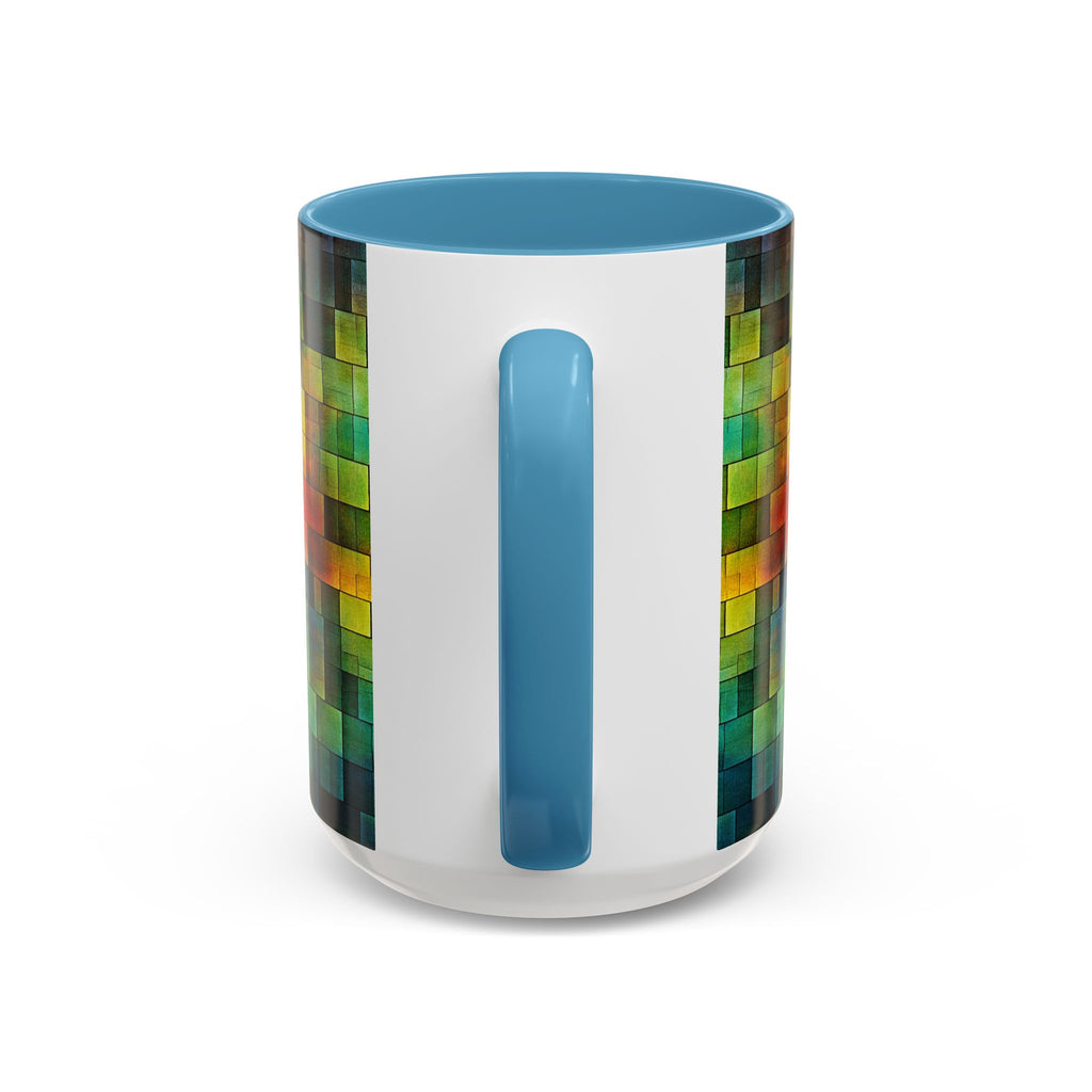 Colorful Mosaic Accent Coffee Mug - Vibrant Geometric Pattern (11/15 oz)