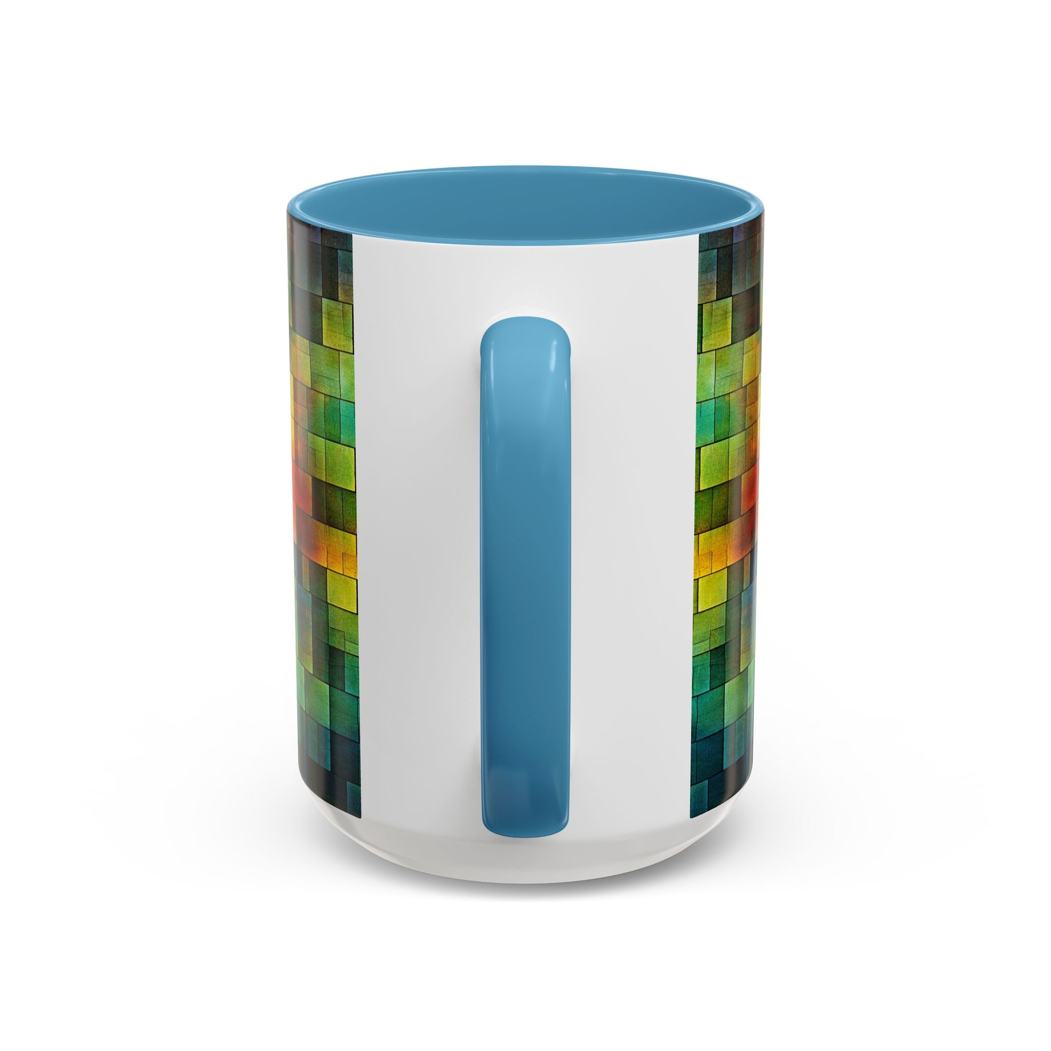 Colorful Mosaic Accent Coffee Mug - Vibrant Geometric Pattern (11/15 oz)