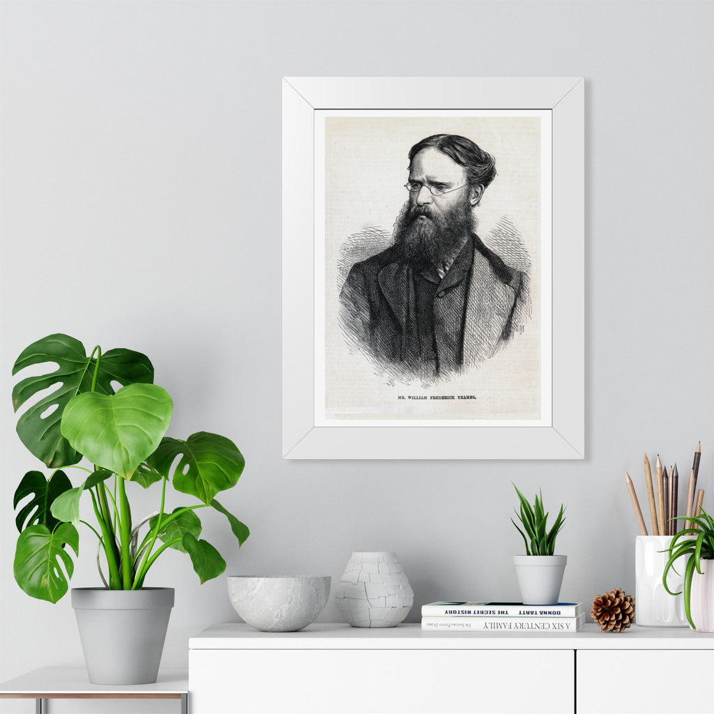 Framed Poster — Vintage 19th-Century Engraved Portrait Print