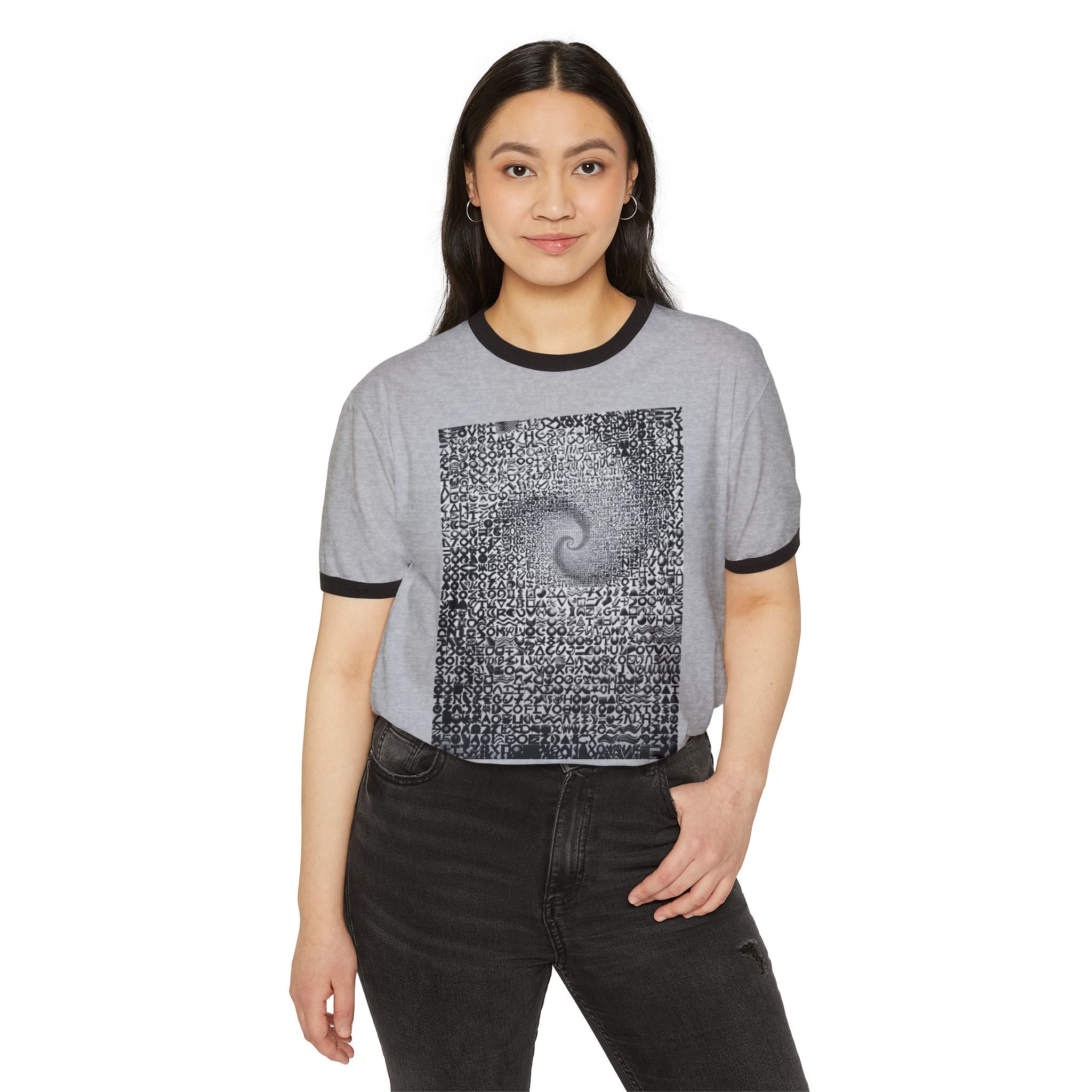 Spiral Galaxy Graphic Ringer T-Shirt