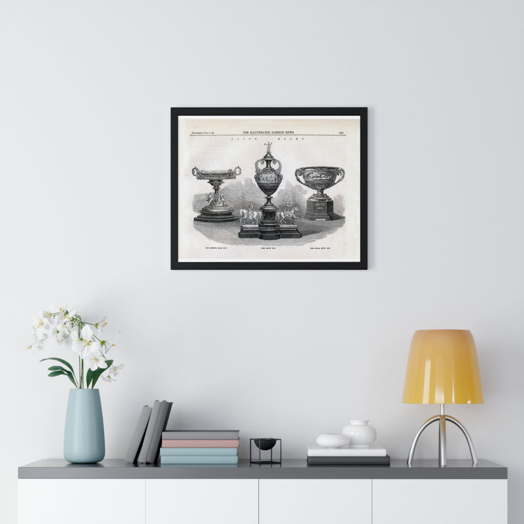 Framed Vintage Trophy Engraving Poster