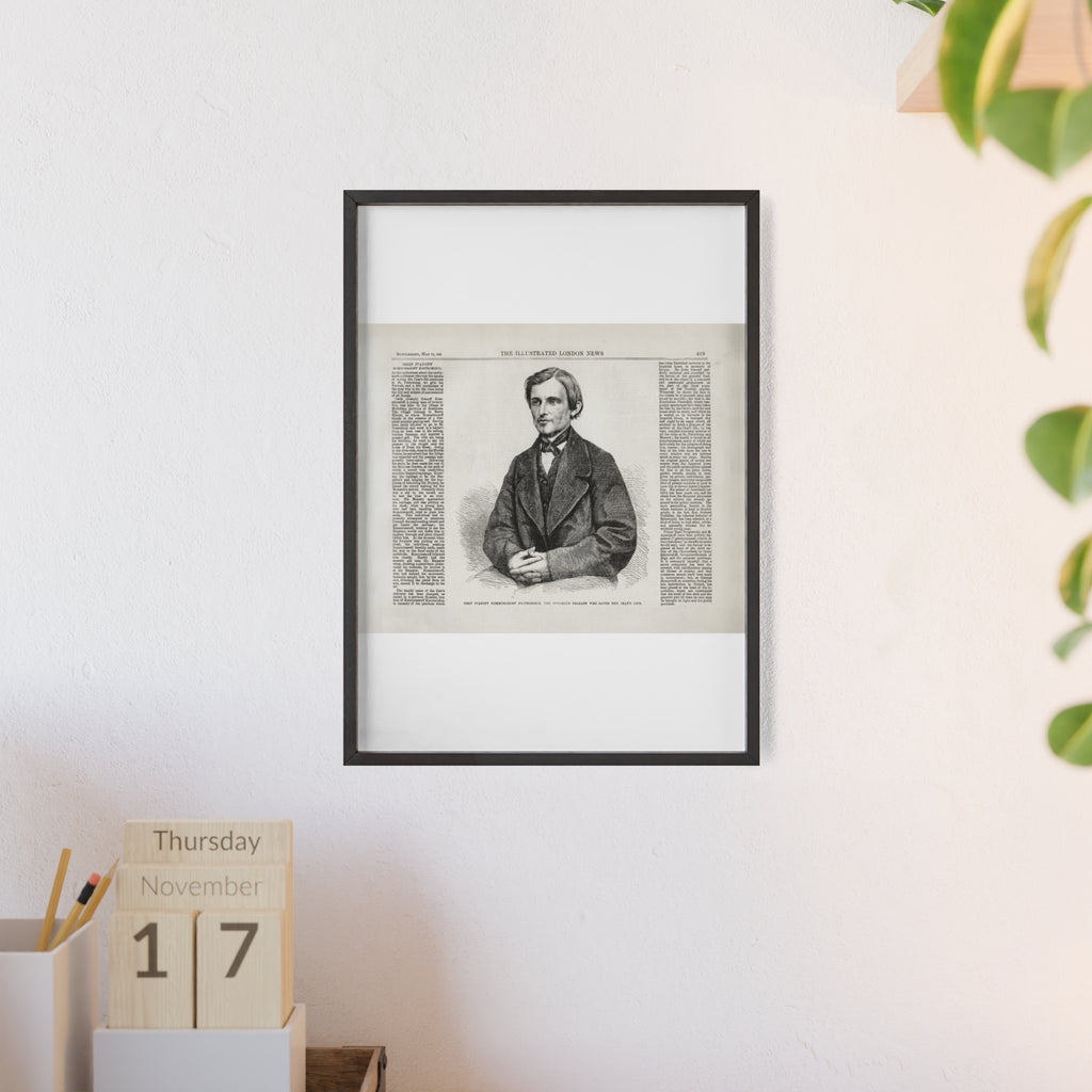 OSSIP IVANOFF, the peasant who saved the CZAR's Life. Vintage Illustrated Portrait Poster with Wooden Frame — Antique Newspaper Art Print