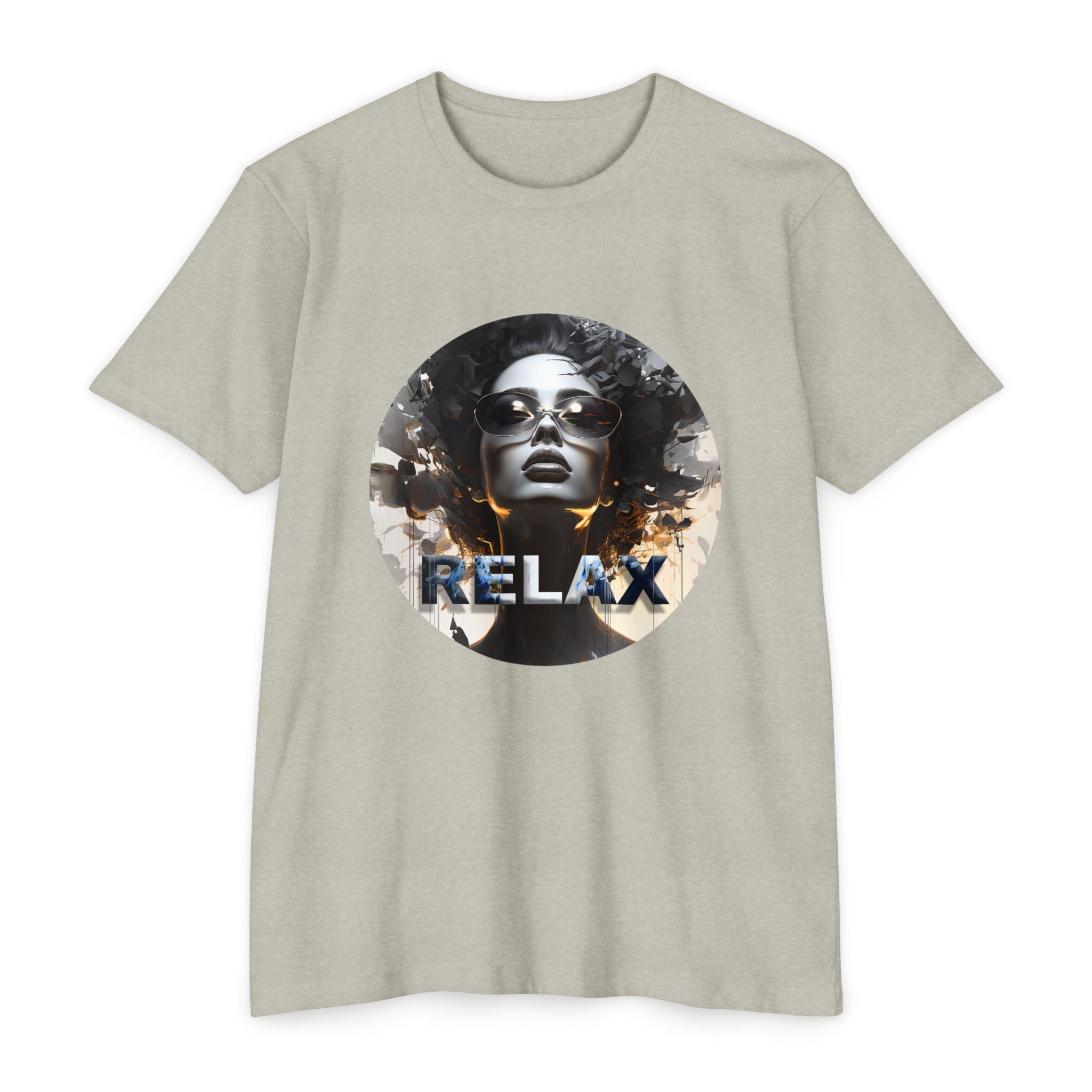 Relax Graphic T-Shirt — Vintage Portrait Tee with 'RELAX' Text