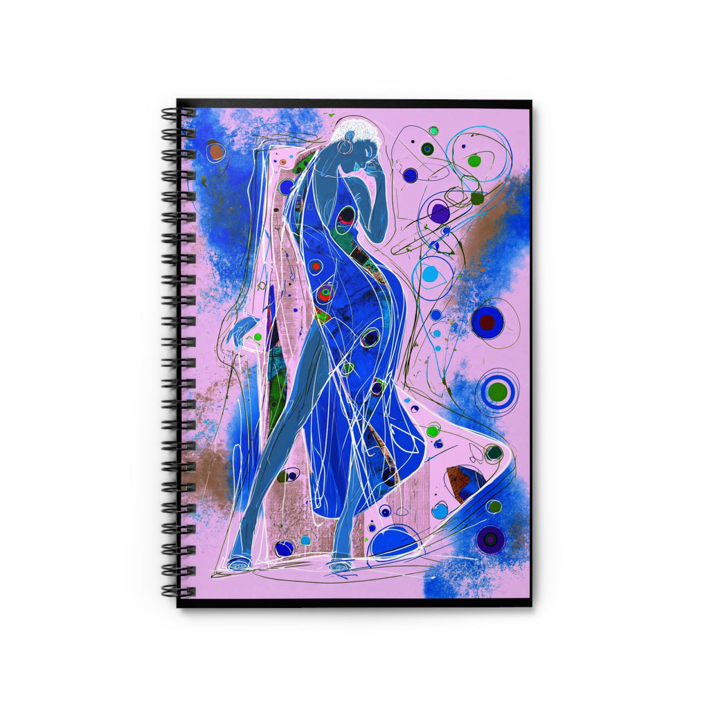 Abstract Blue Dancer Spiral Notebook — Artistic Ruled Journal