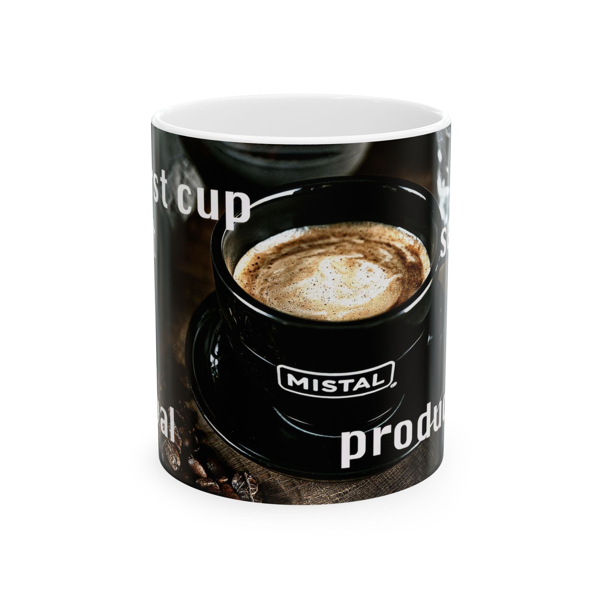 Coffee Lover Ceramic Mug — 'My Second Cup Is Just For Basic Survival' Inspirational Coffee Quote Mug (11oz & 15oz)