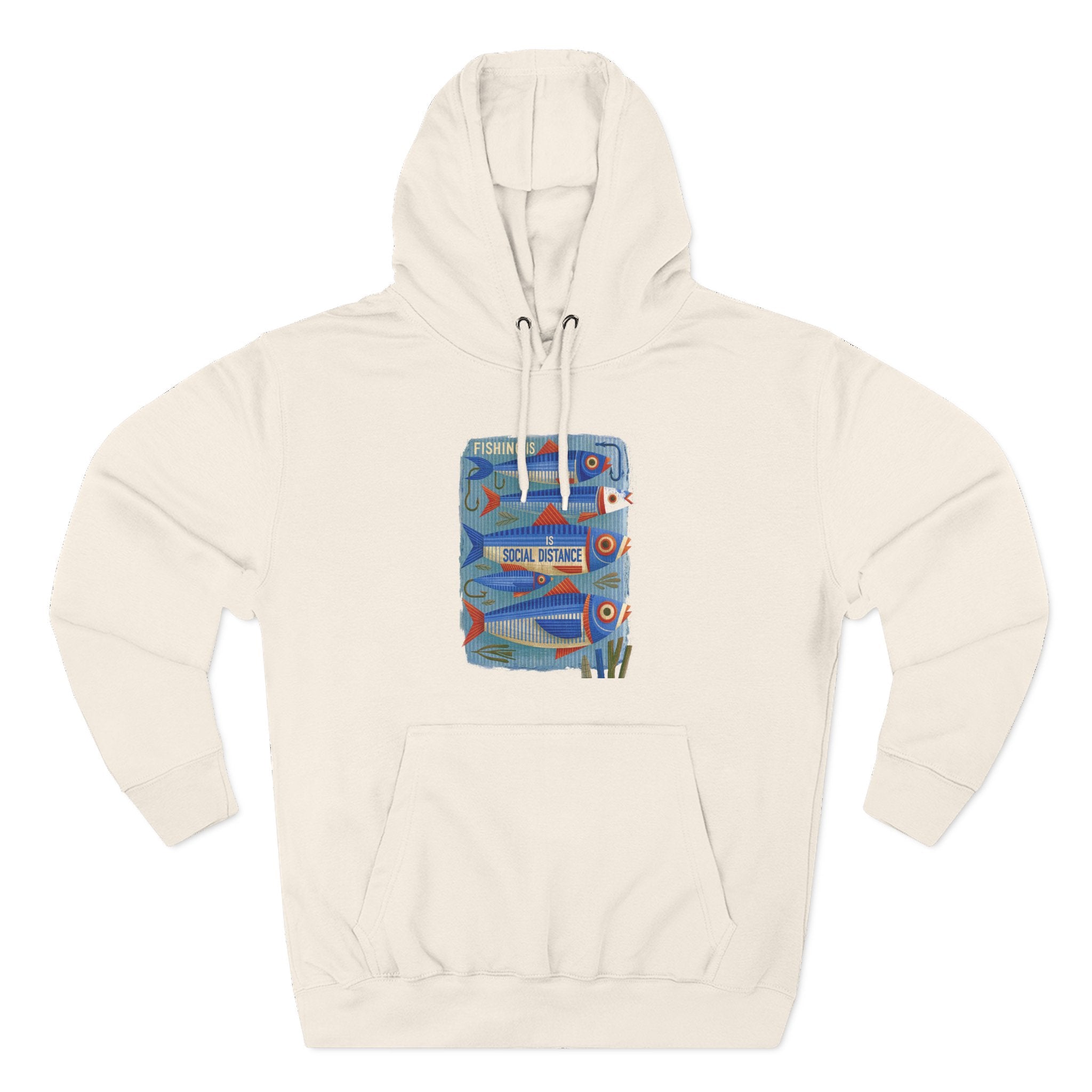Retro Surfboard Graphic Hoodie — Three-Panel Fleece Pullover
