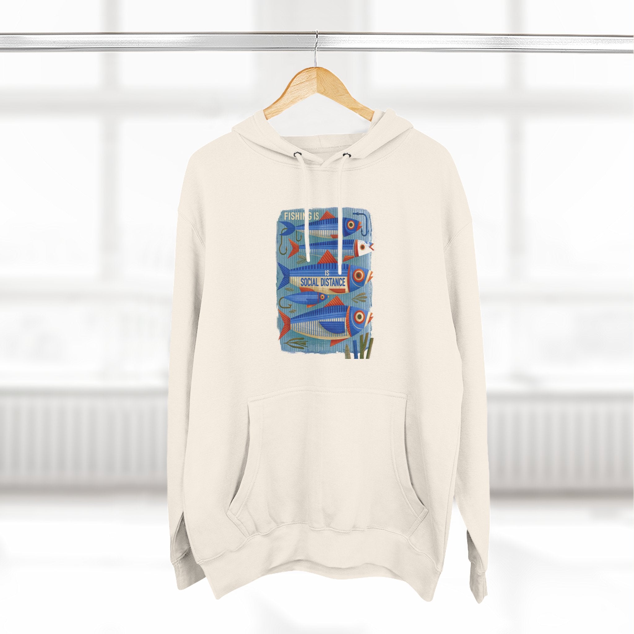 Retro Surfboard Graphic Hoodie — Three-Panel Fleece Pullover