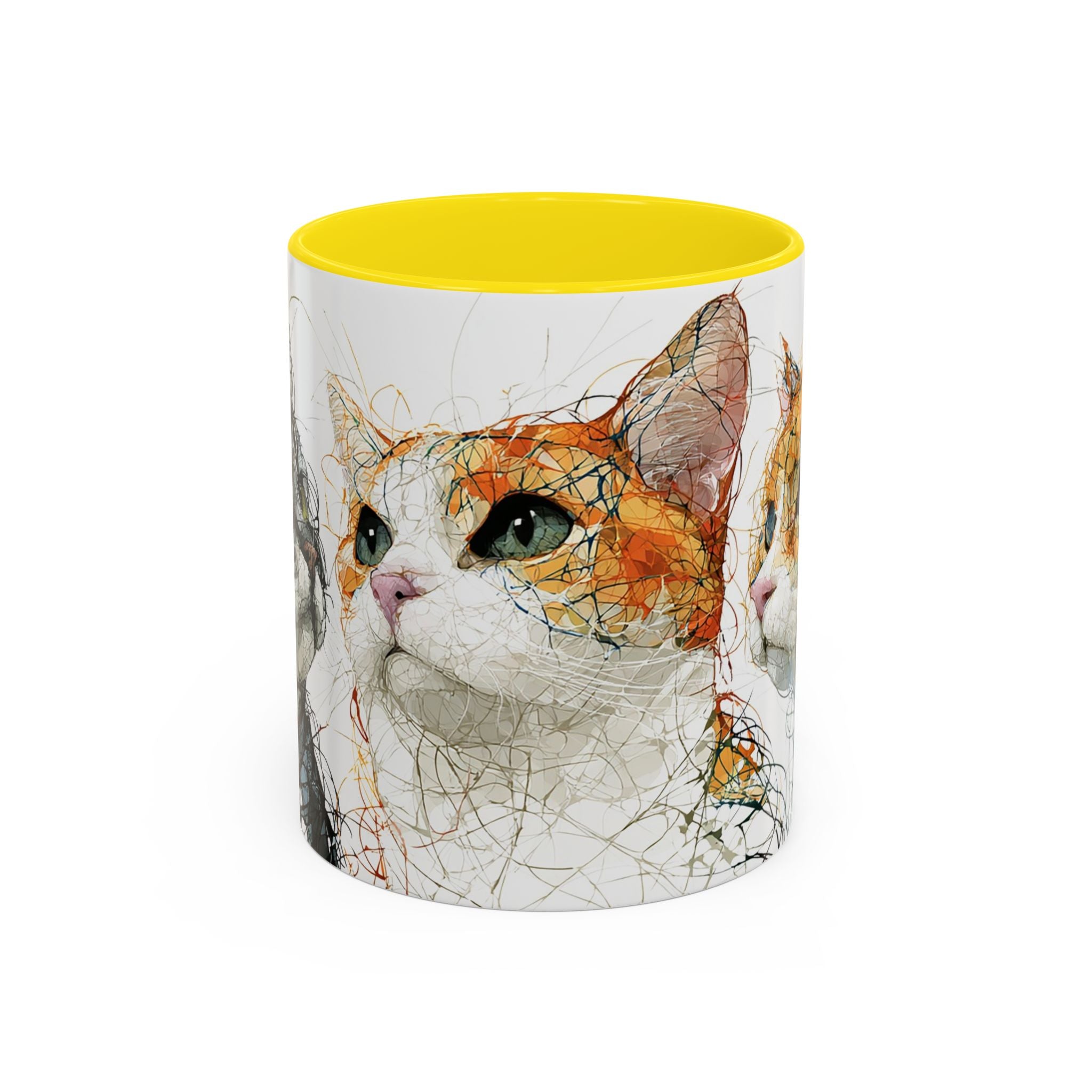 Artistic Orange Tabby Cat Accent Coffee Mug — 11/15oz