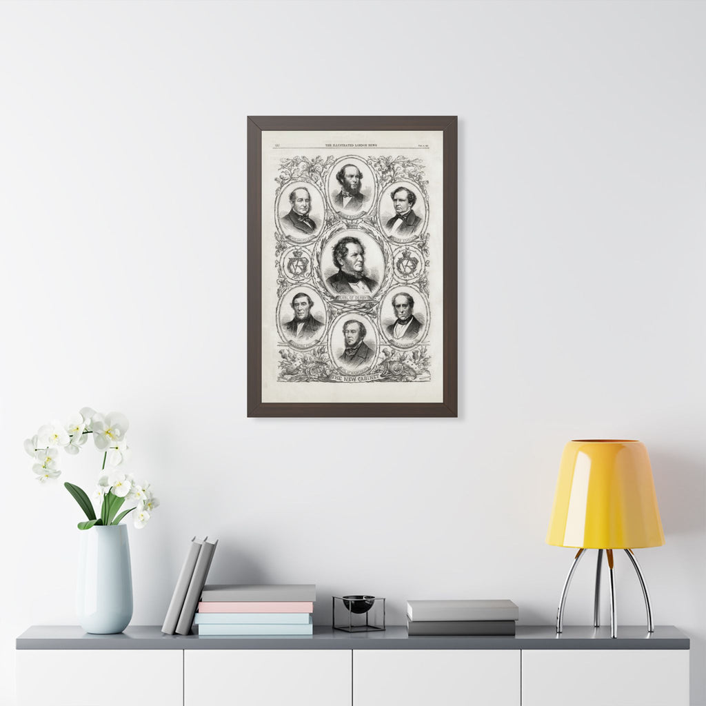 The New Cabinet - Framed Poster — Vintage Portrait Engraving Collection