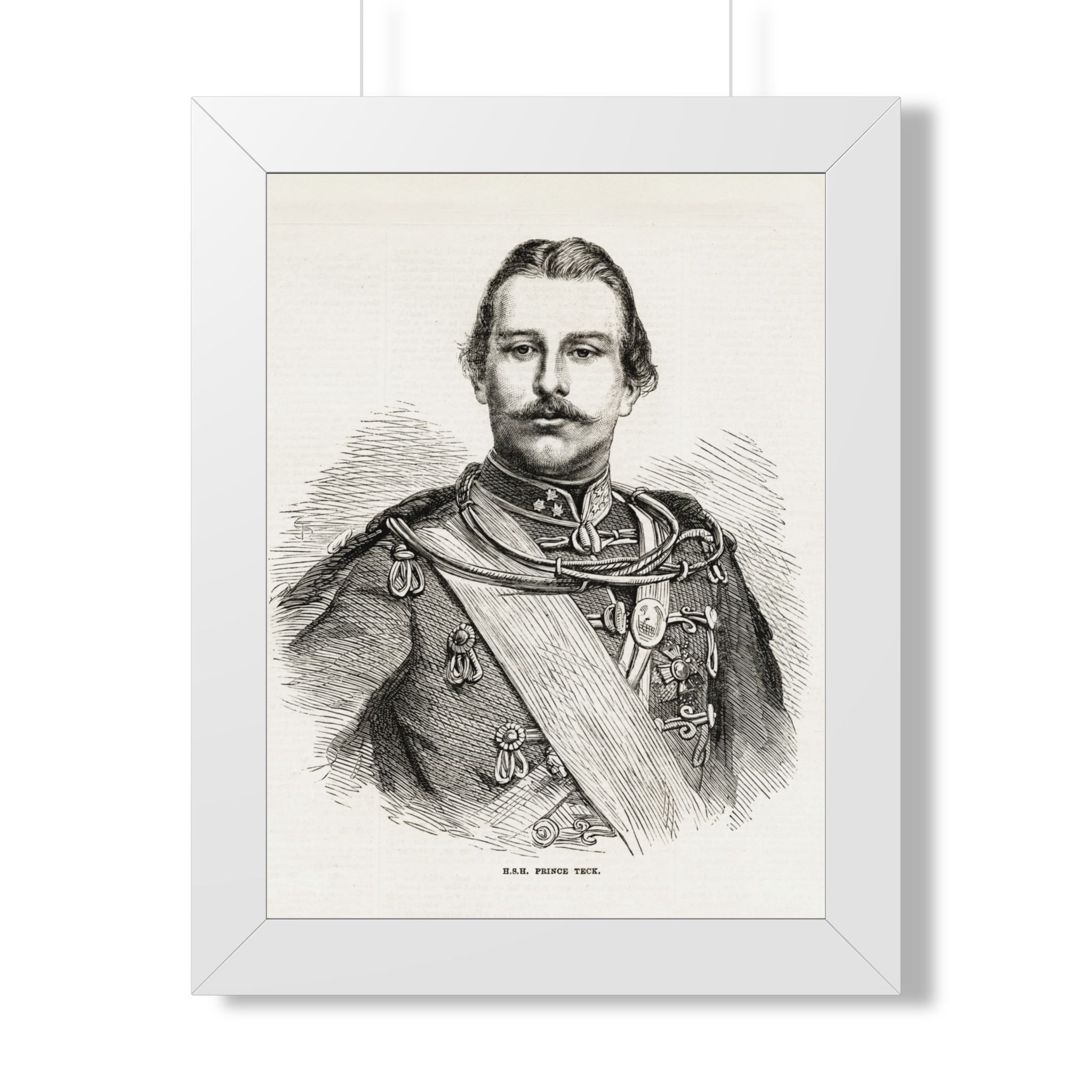 Framed Poster — Vintage 19th-Century Military Portrait Print