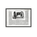 GATLING'S Battery-Gun, adopted by the United States Army. Vintage Cannon Patent Poster with Wooden Frame – Antique Engineering Print
