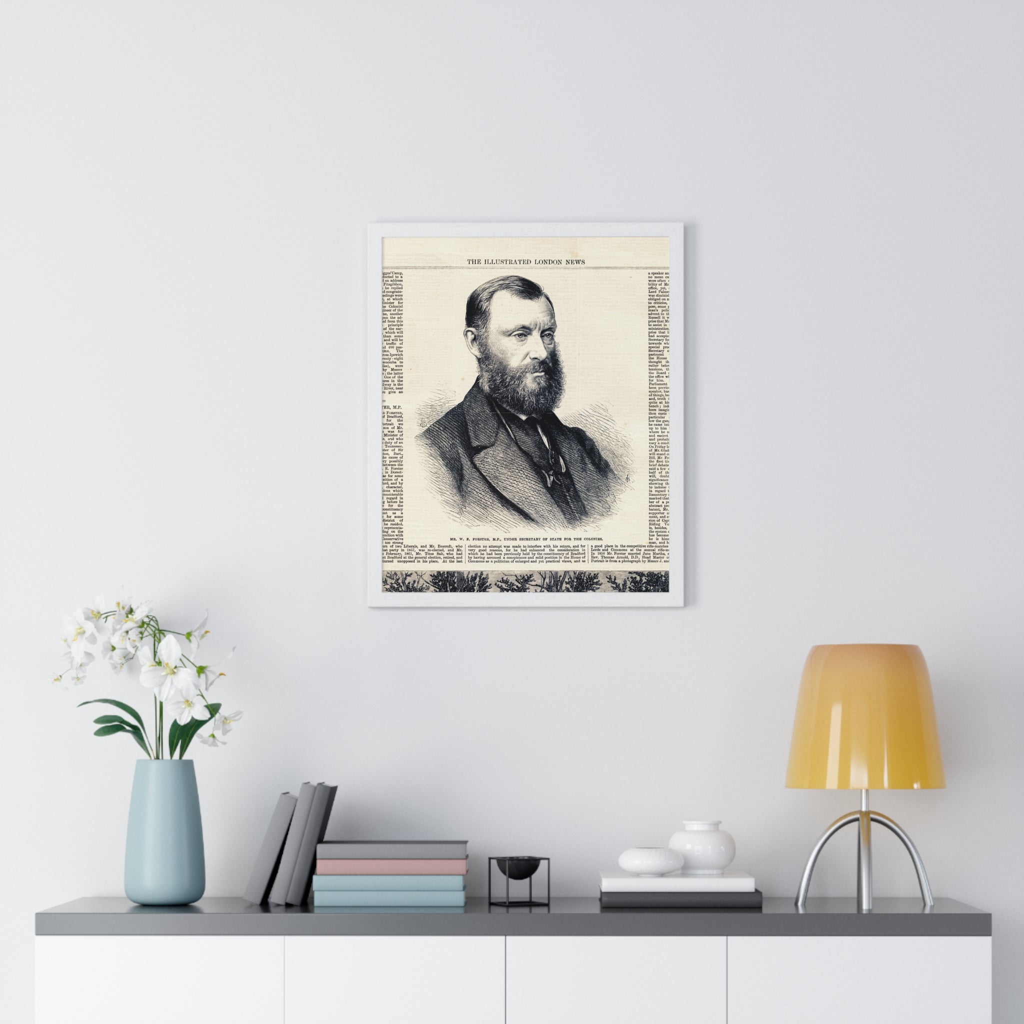 Framed Vintage Portrait Poster — Illustrated London News Antique Print