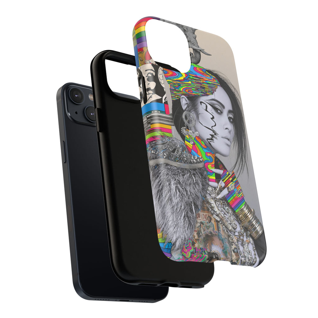 Phone Case - Colorful Glitch Portrait Tough Magnetic Case