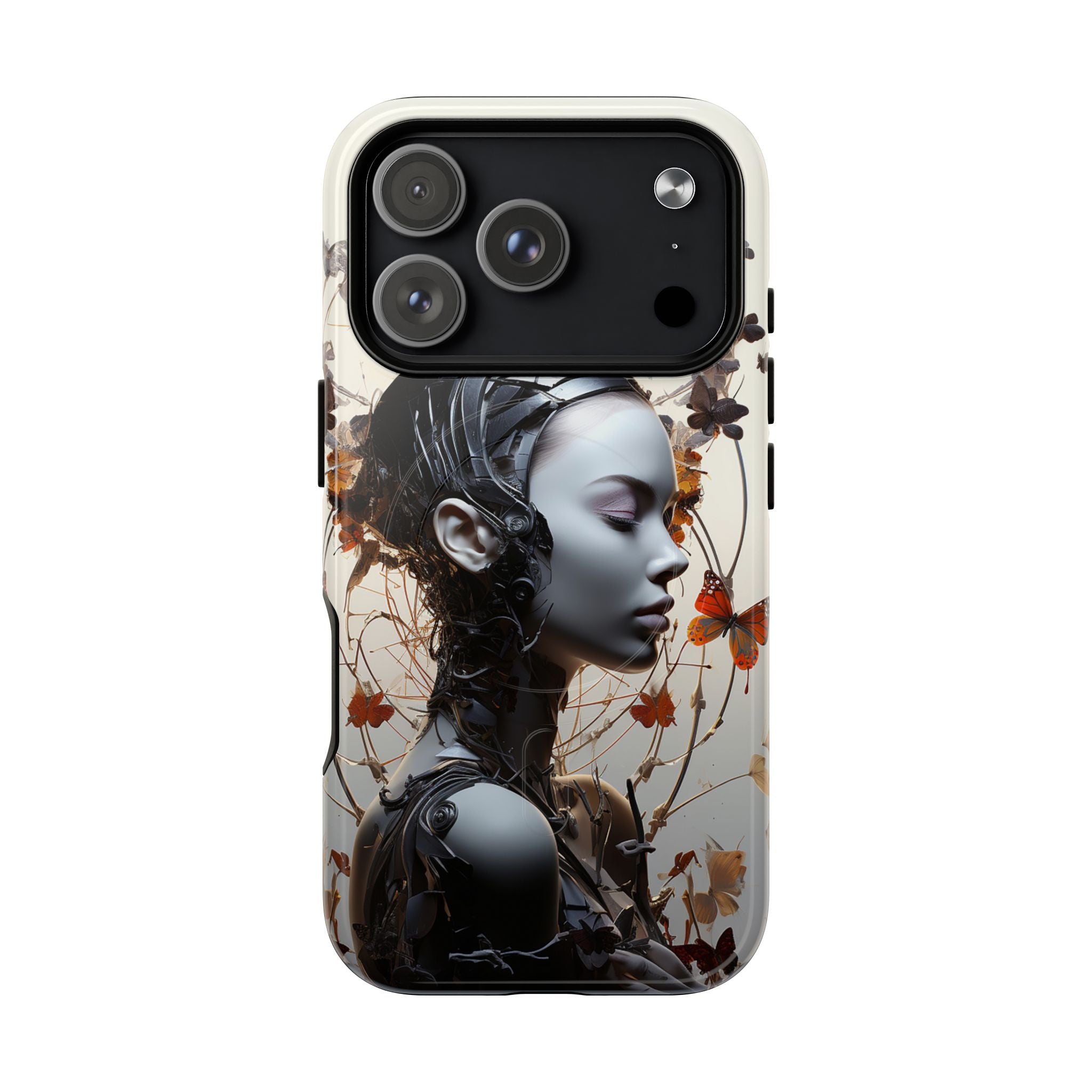 Art Nouveau Cyberpunk Phone Case — Surreal Floral Femme Tough Magnetic Case