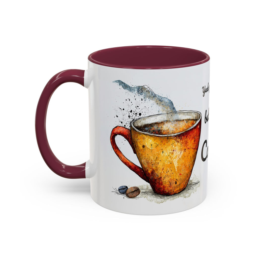 But First Coffee Ceramic Mug — Colorful Watercolor Coffee Cups (11oz & 15oz)