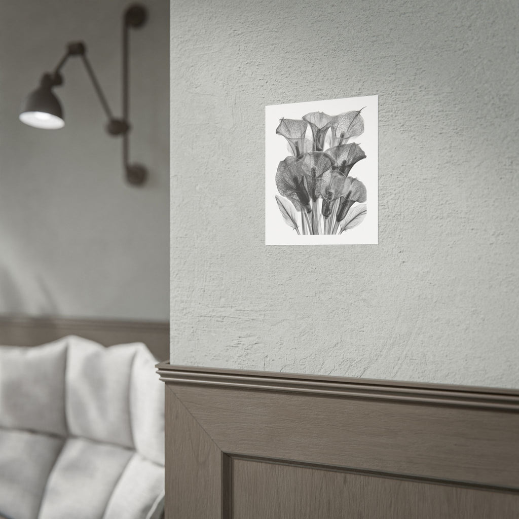 Rolled Poster - Black & White X-Ray Calla Lily Botanical Print