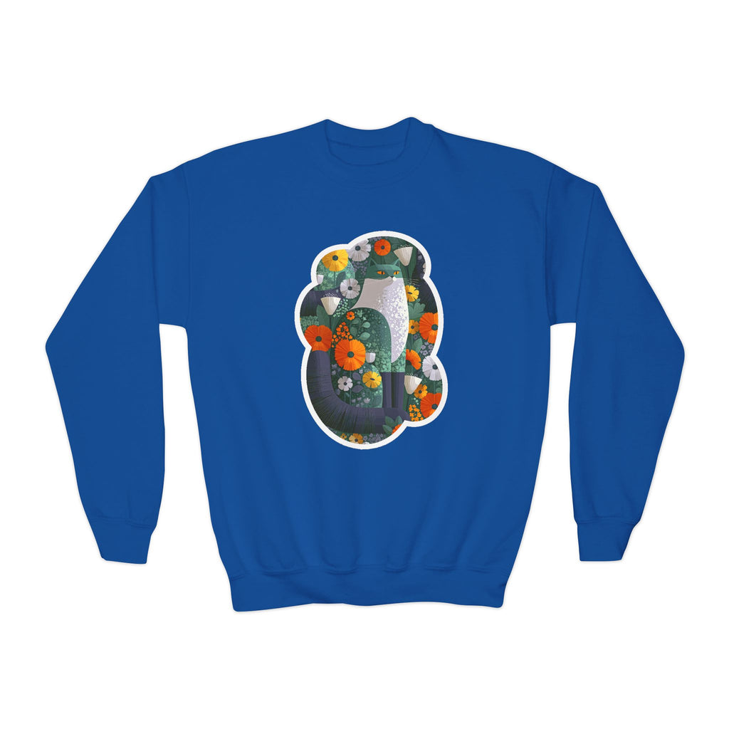 Youth Sweatshirt — Floral Number 8 Crewneck
