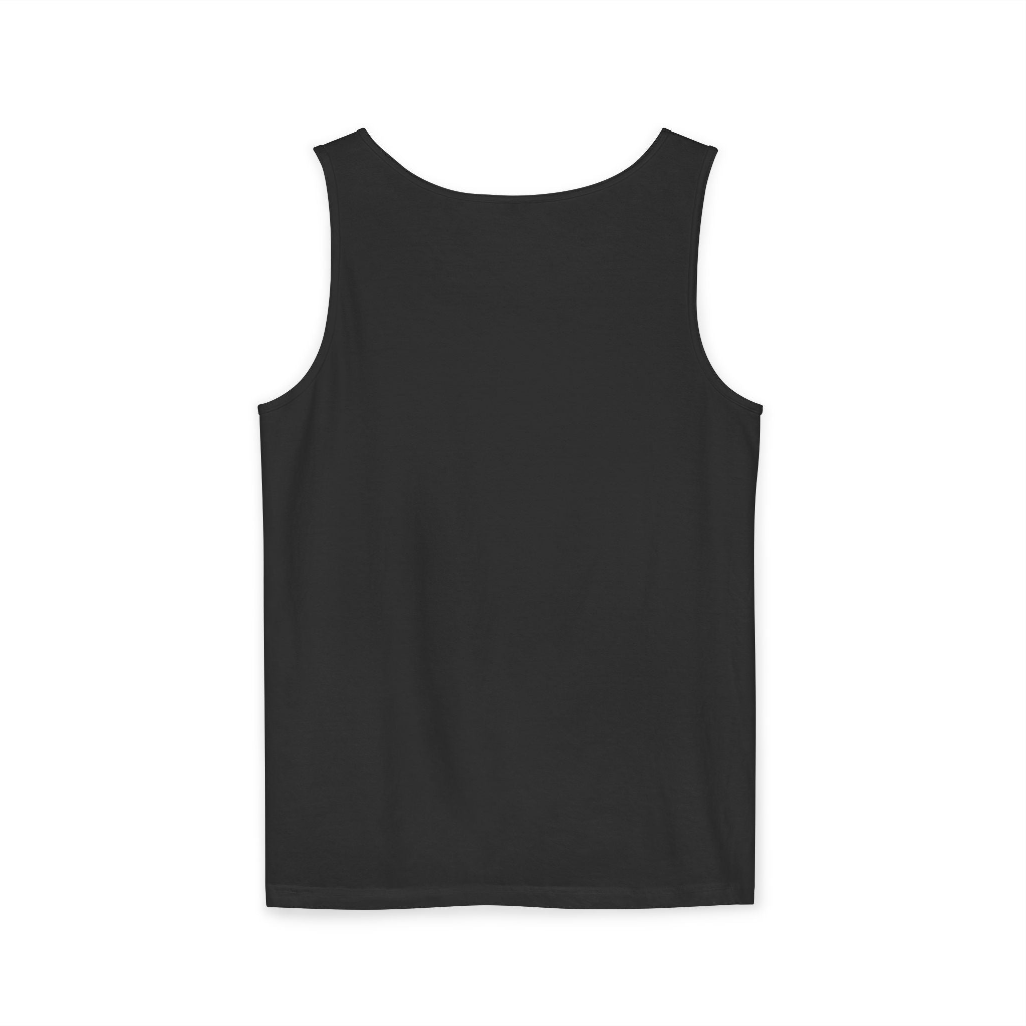 Spiral Text Art Tank Top — Monochrome Optical Typography Tee