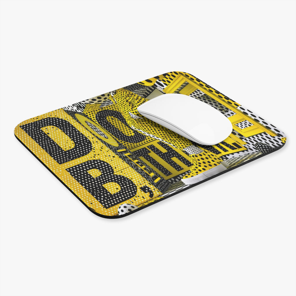 Do Both Bold Yellow & Black Dot Rectangle Mouse Pad — Graphic Desk Mat