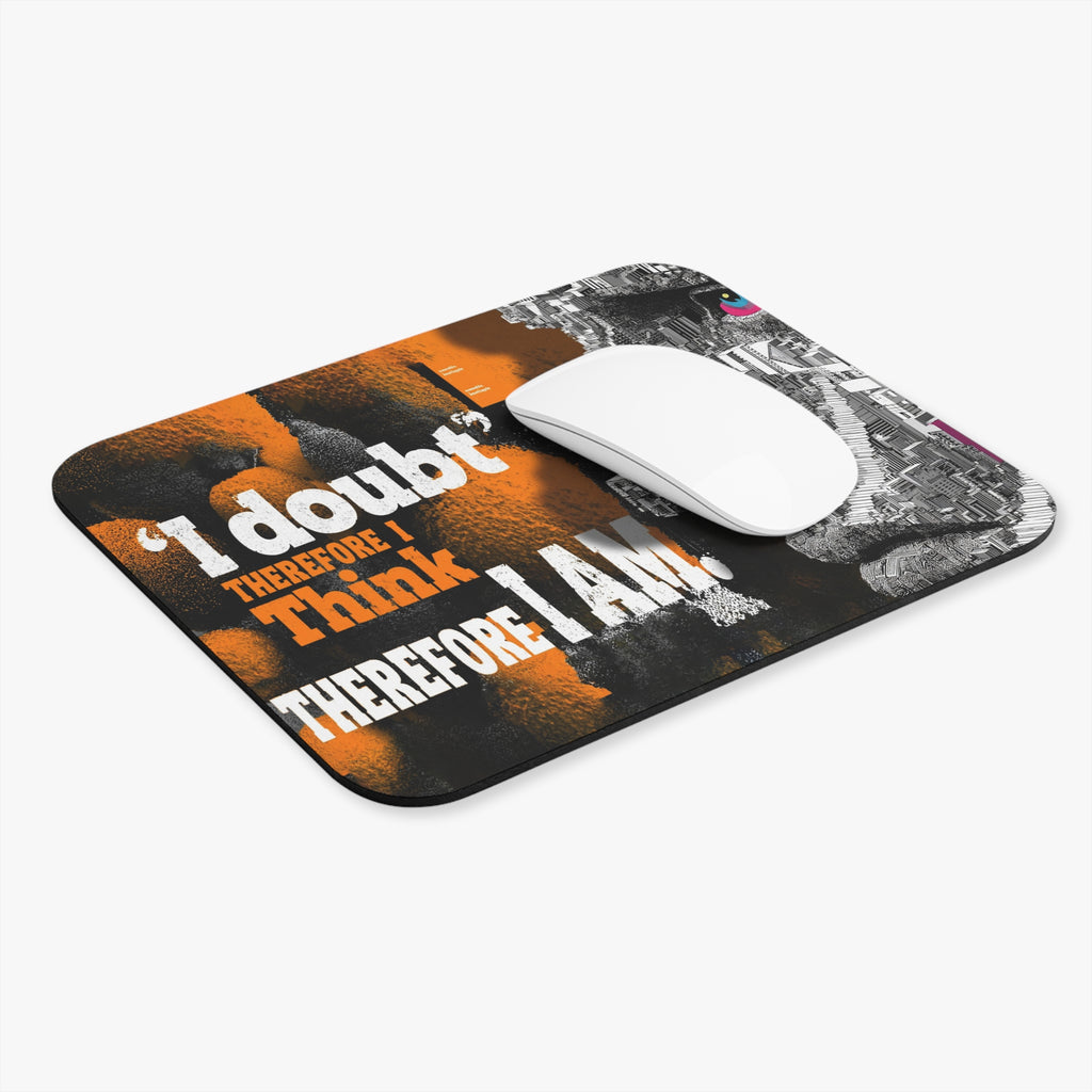 I Doubt Therefore I Think — Motivational Lion Mouse Pad