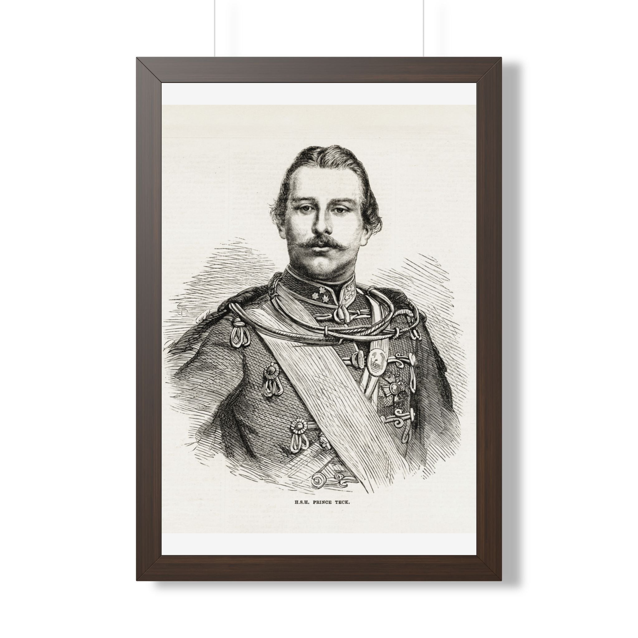 Framed Poster — Vintage 19th-Century Military Portrait Print