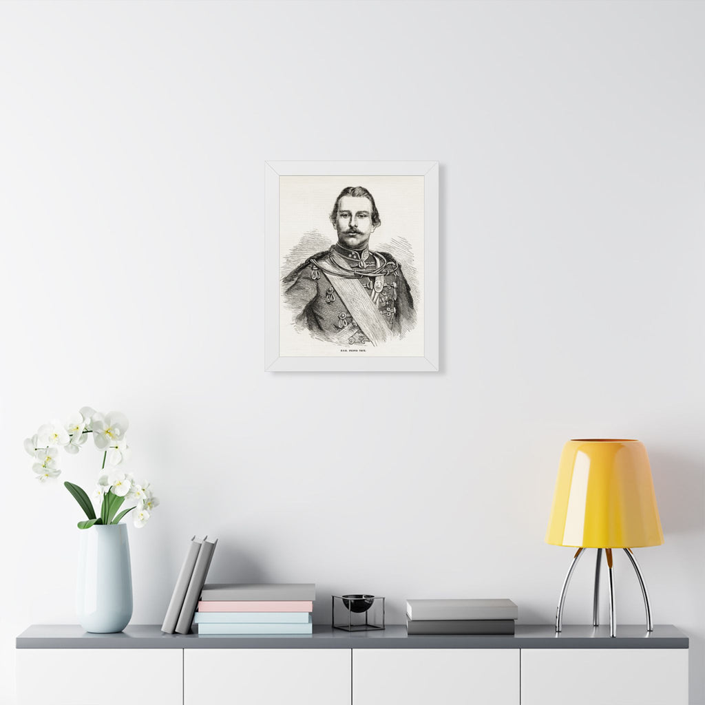 Framed Poster — Vintage 19th-Century Military Portrait Print
