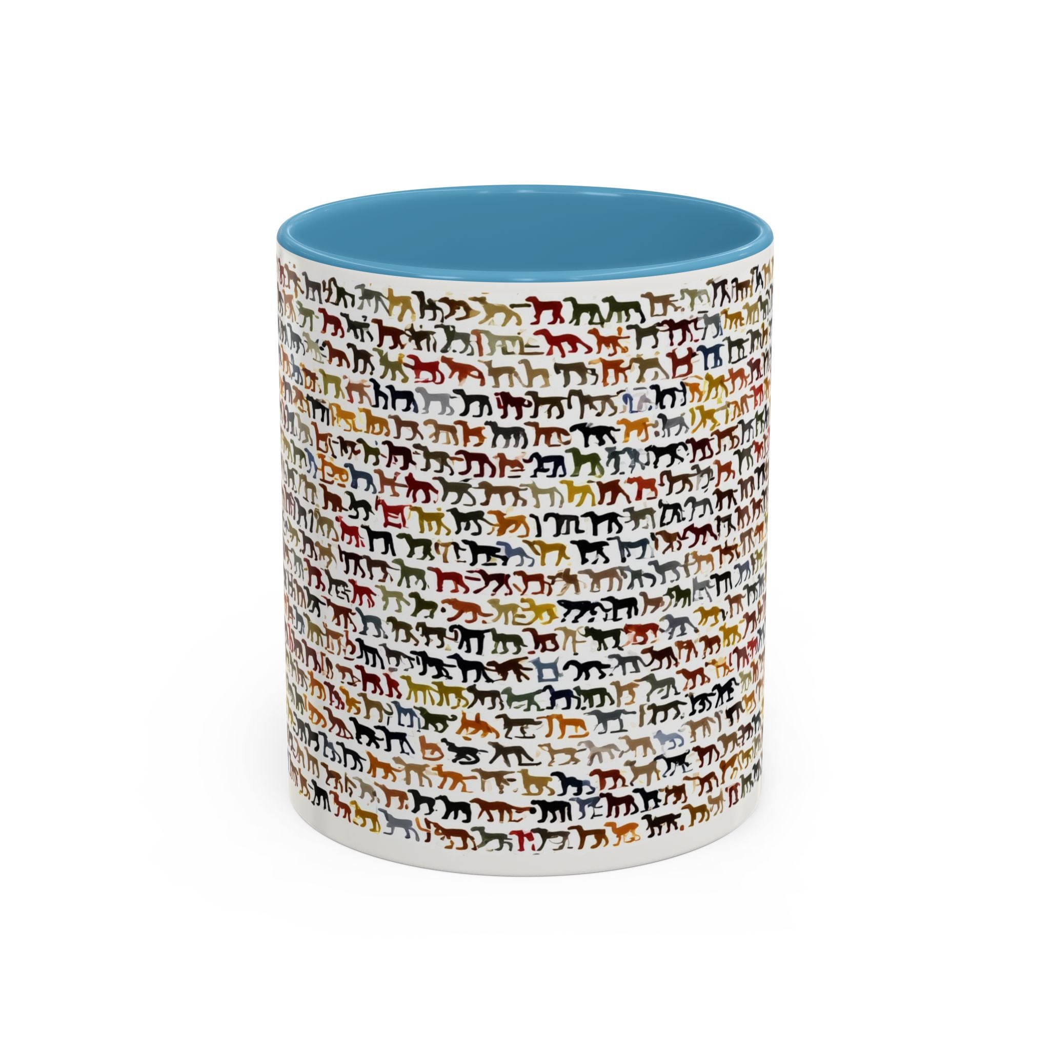 Horse Pattern Accent Coffee Mug — Colorful Mini Horses Design (11/15 oz)