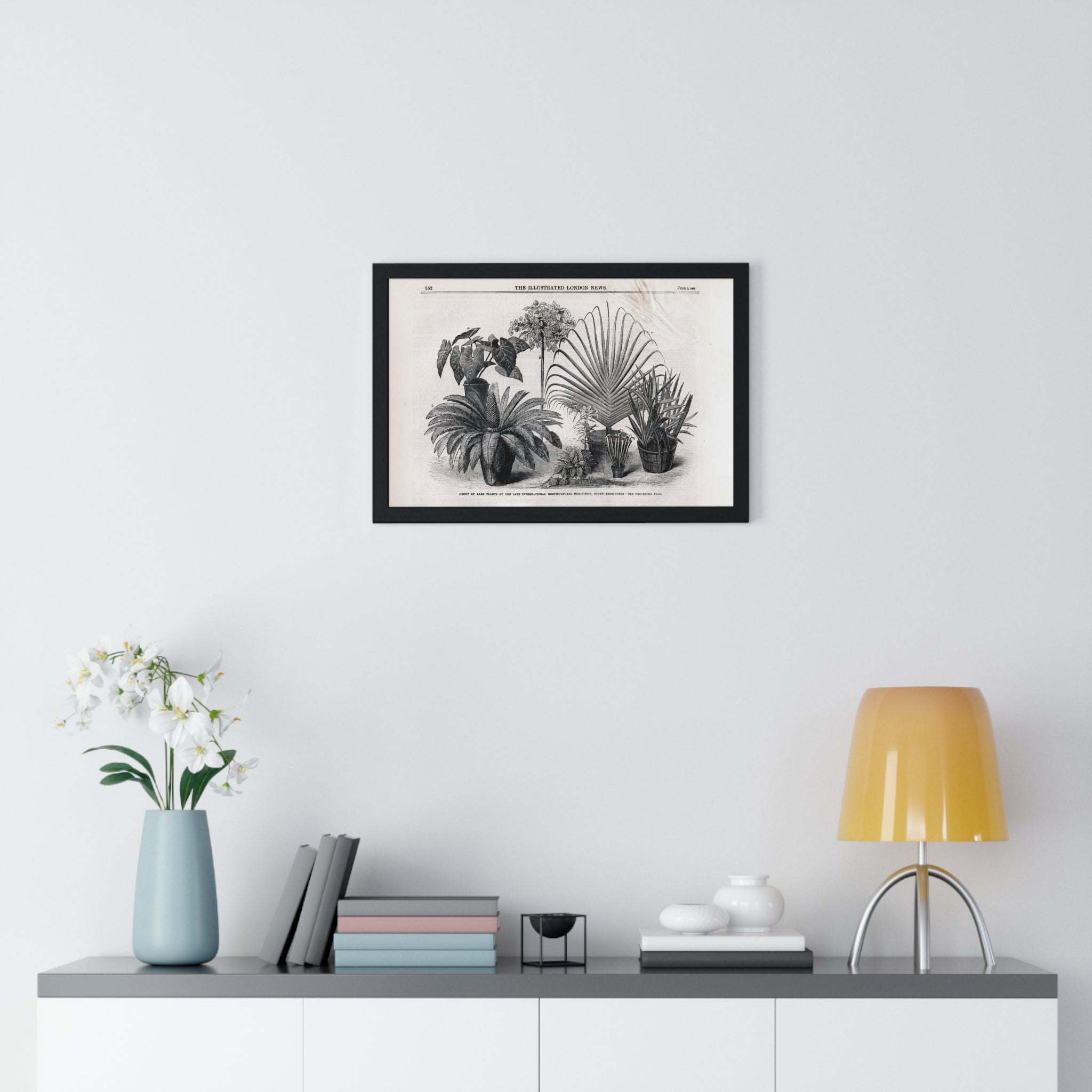 Vintage Botanical Print Framed Poster — Antique Plant Illustration