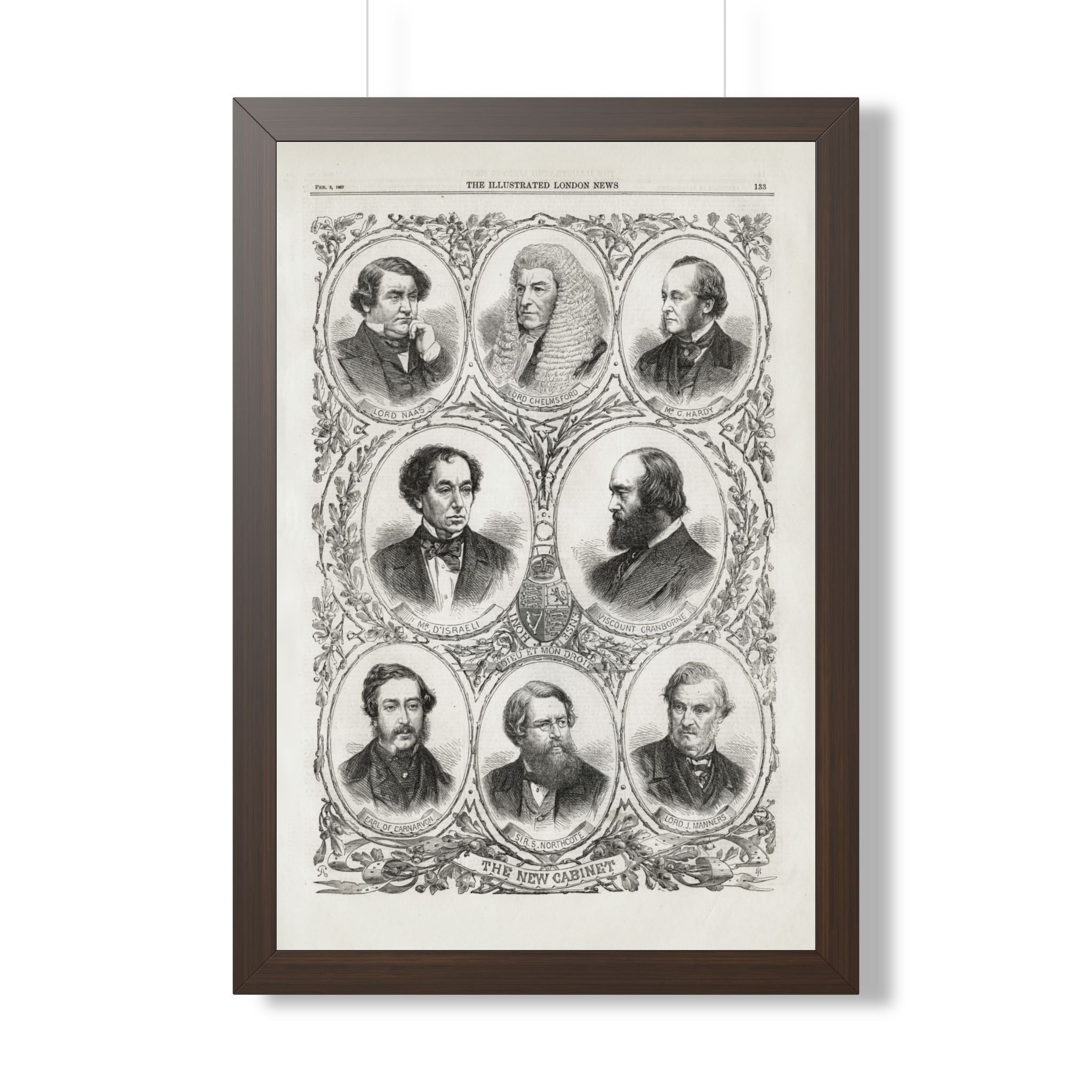 The New Cabinet - Framed Poster — 19th-Century Portrait Collage Vintage Print