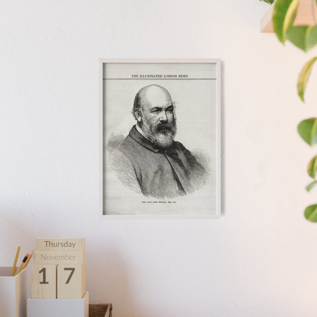 The Late John Phillip, Esq. Framed Vintage Portrait Print — Illustrated London News Gentleman Poster