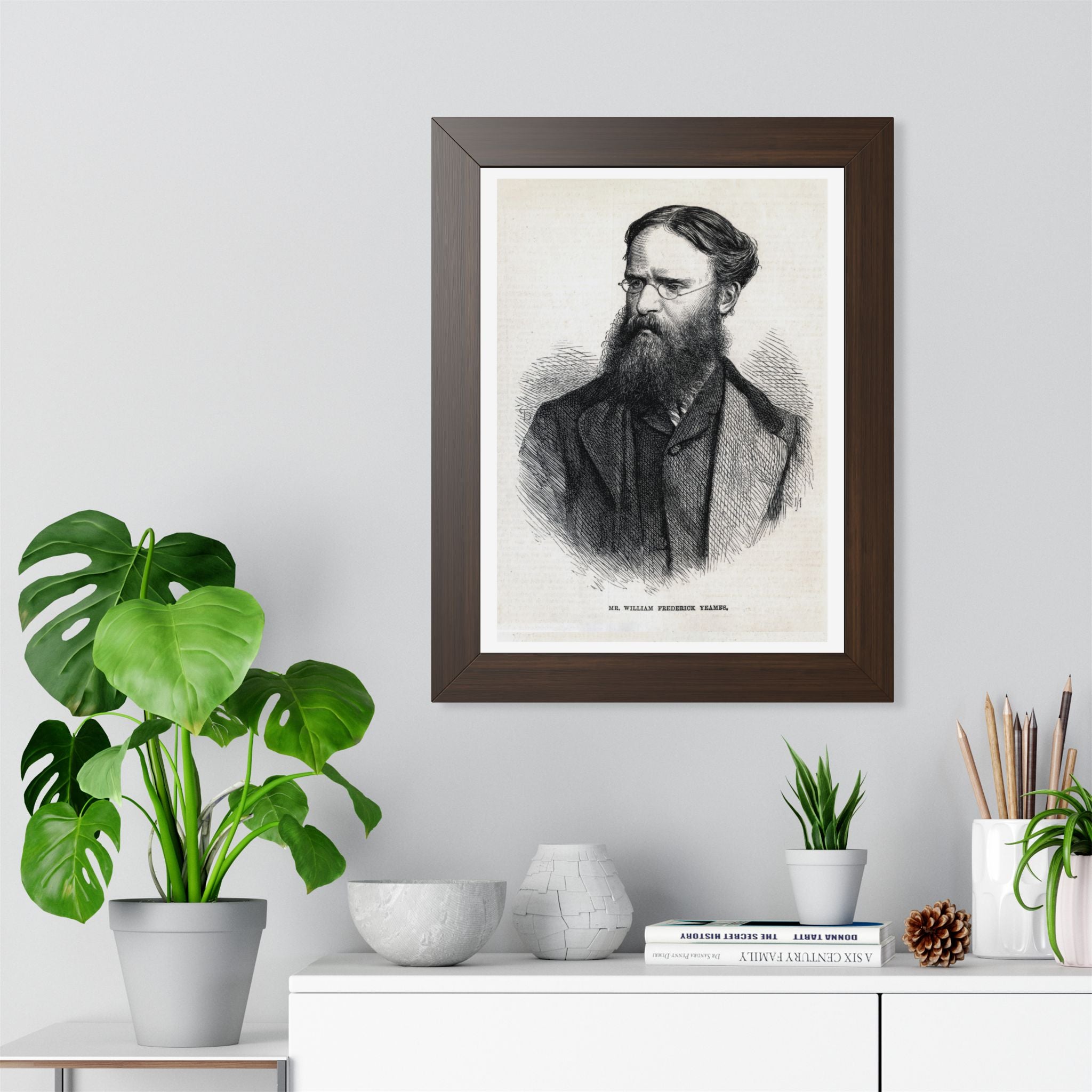 Framed Poster — Vintage 19th-Century Engraved Portrait Print