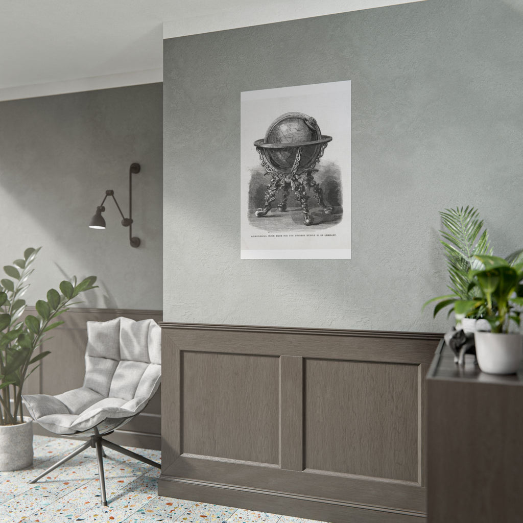 Antique Globe Illustration Rolled Poster — Vintage Scientific Print