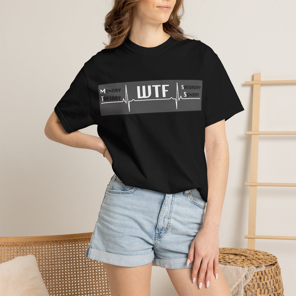 WTF Weekend Vibes T-Shirt — Funny Monday To Sunday ECG Graphic Tee