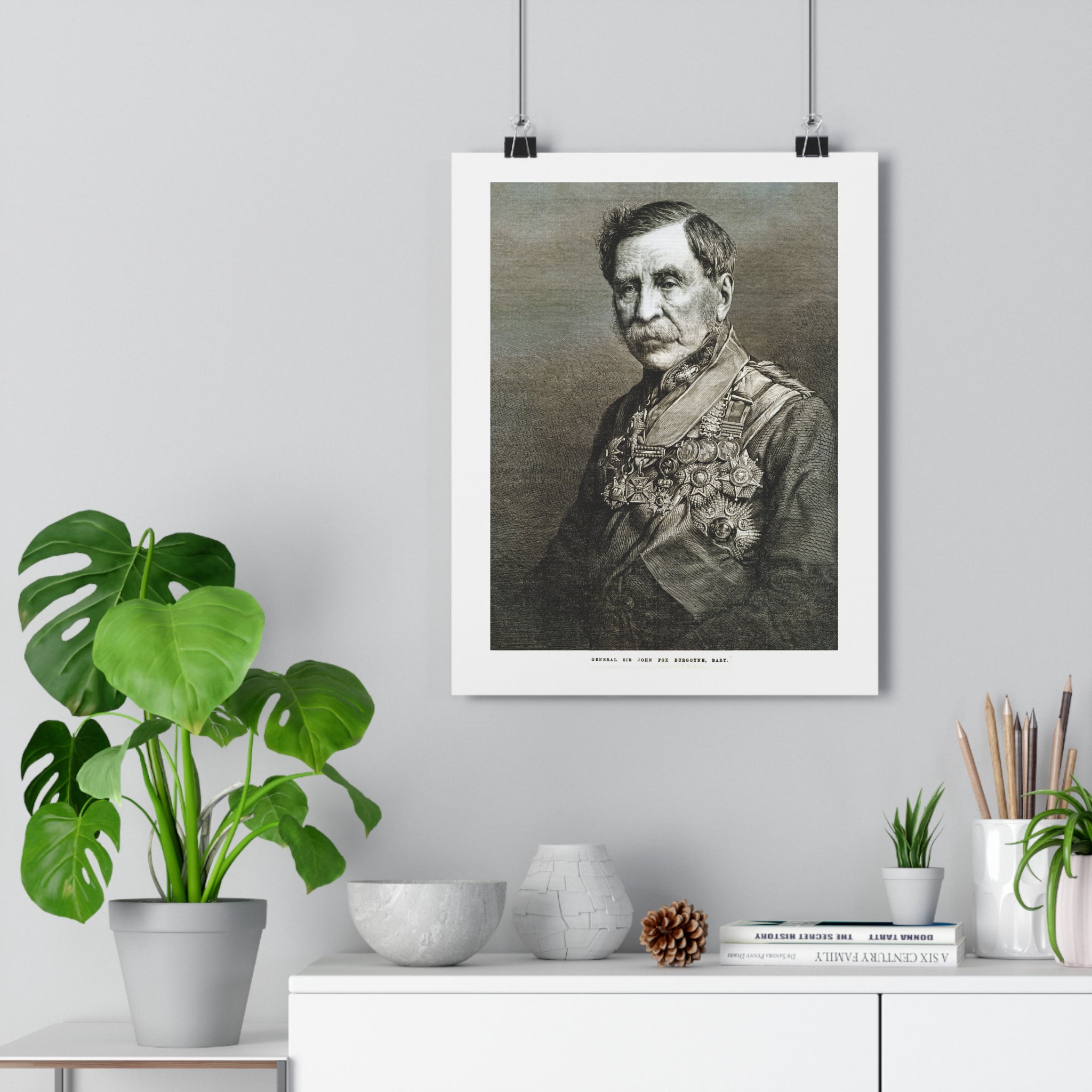 Vintage Military Portrait Poster — Antique Officer Illustration Wall Art