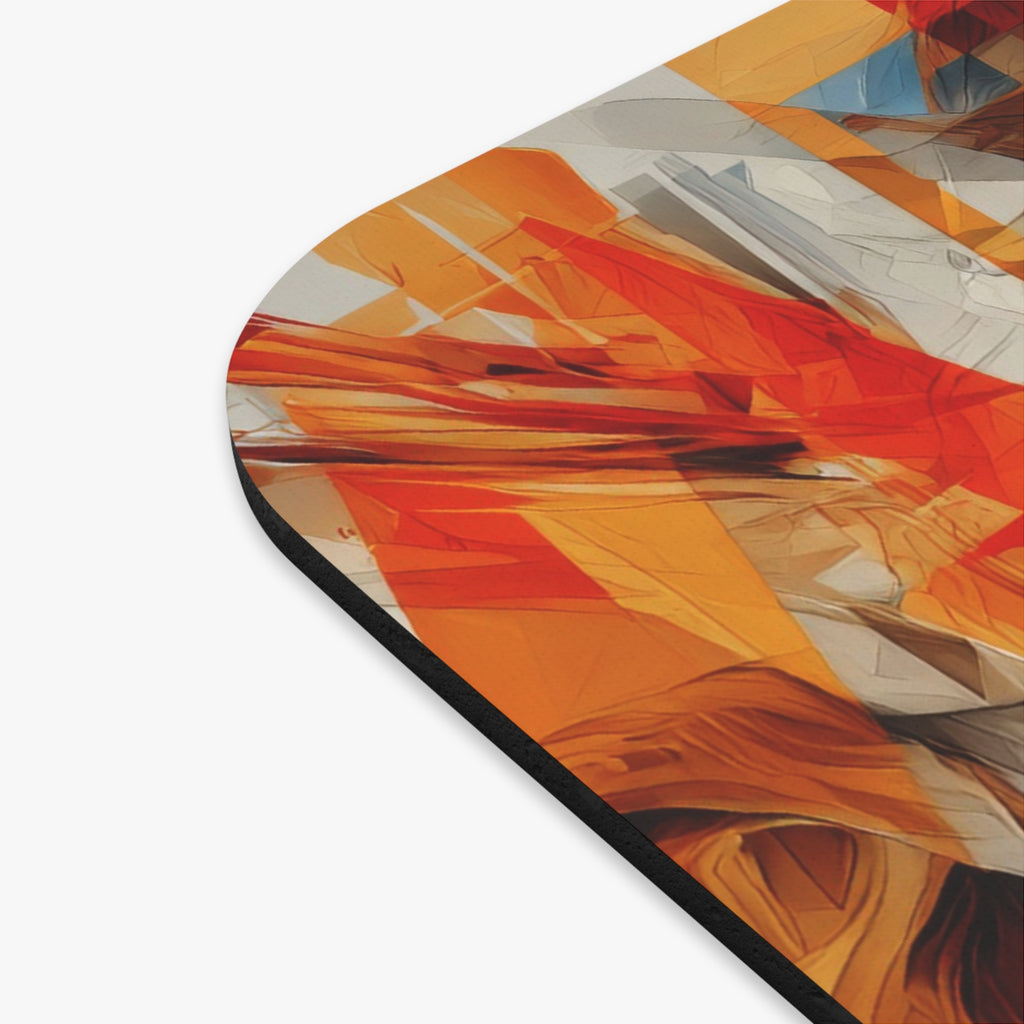 Abstract Geometric Face Mouse Pad — Colorful Modern Art Desk Mat