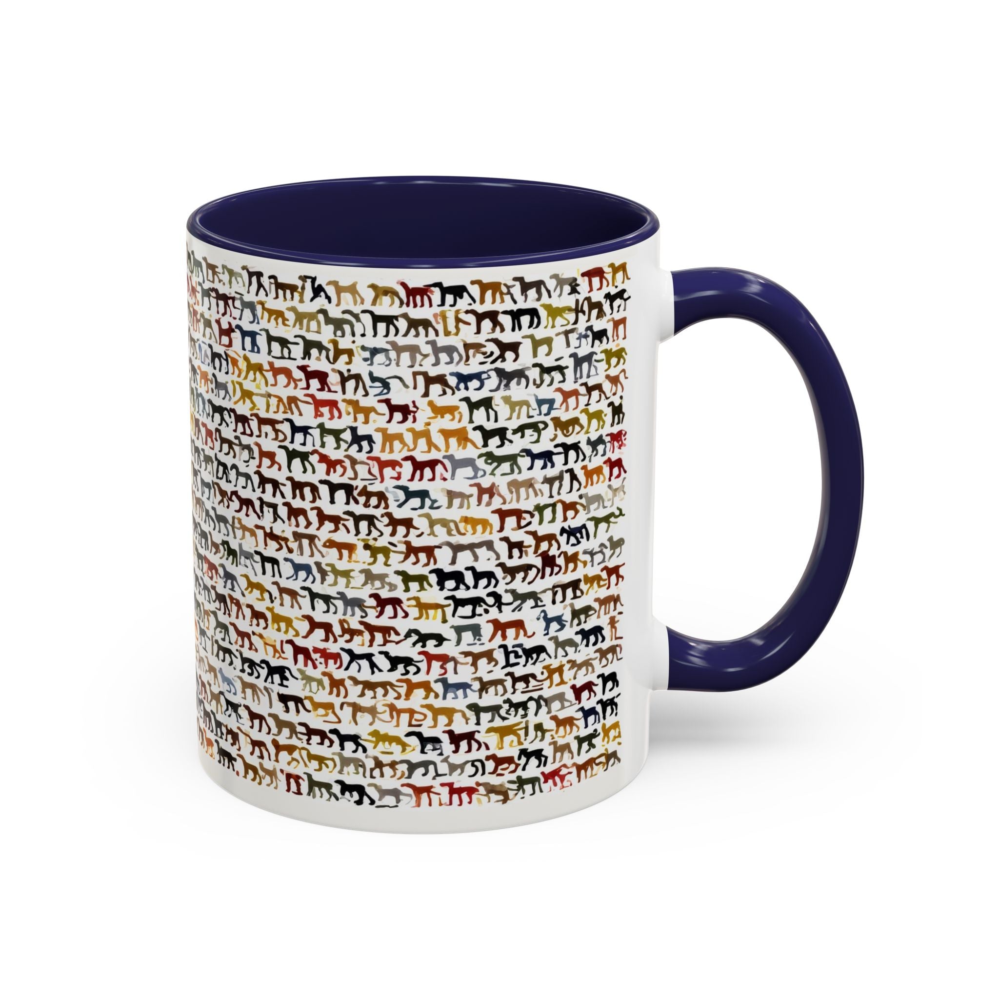 Horse Pattern Accent Coffee Mug — Colorful Mini Horses Design (11/15 oz)