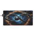 LED Gaming Mouse Pad — Steampunk DNA Galaxy RGB Desk Mat for Gamers