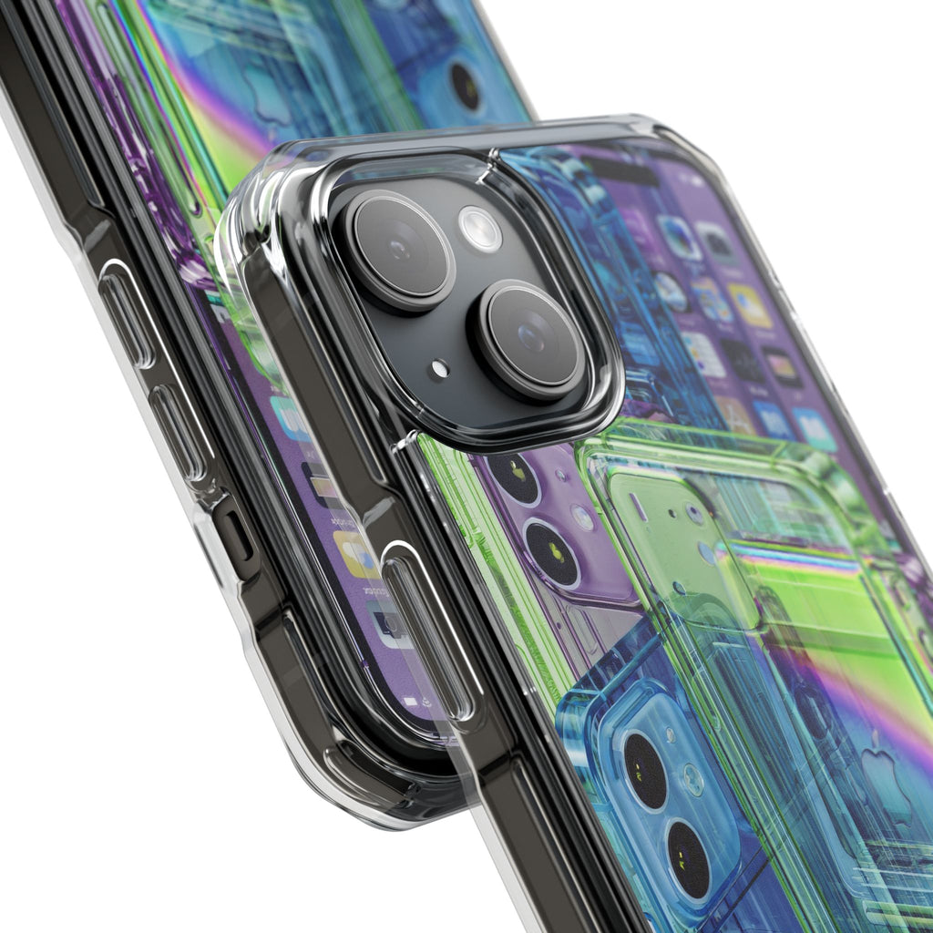 Clear Magnetic Impact Phone Case — Iridescent Holographic Protection