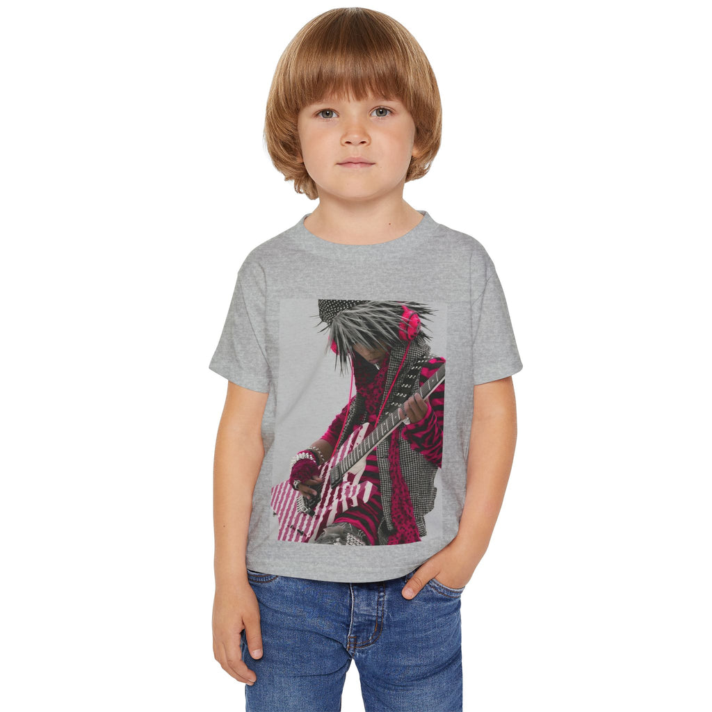 Toddler T‑Shirt — Pink Punk Guitar Kid Graphic Tee