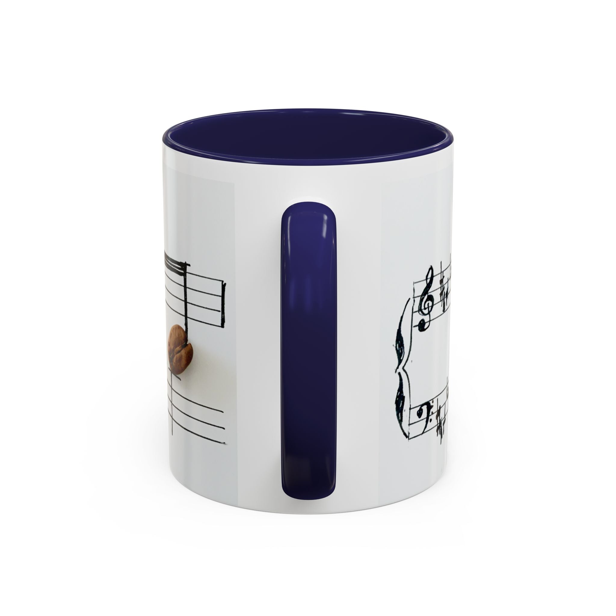 Coffee Lover Music Mug — "Love Coffee" Musical Notes Accent Mug (11/15 oz)