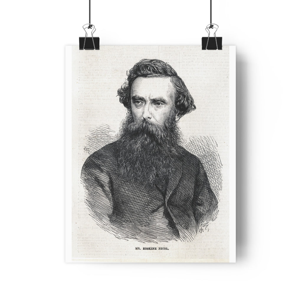 Vintage Engraving Poster — 19th Century Bearded Gentleman Wall Art